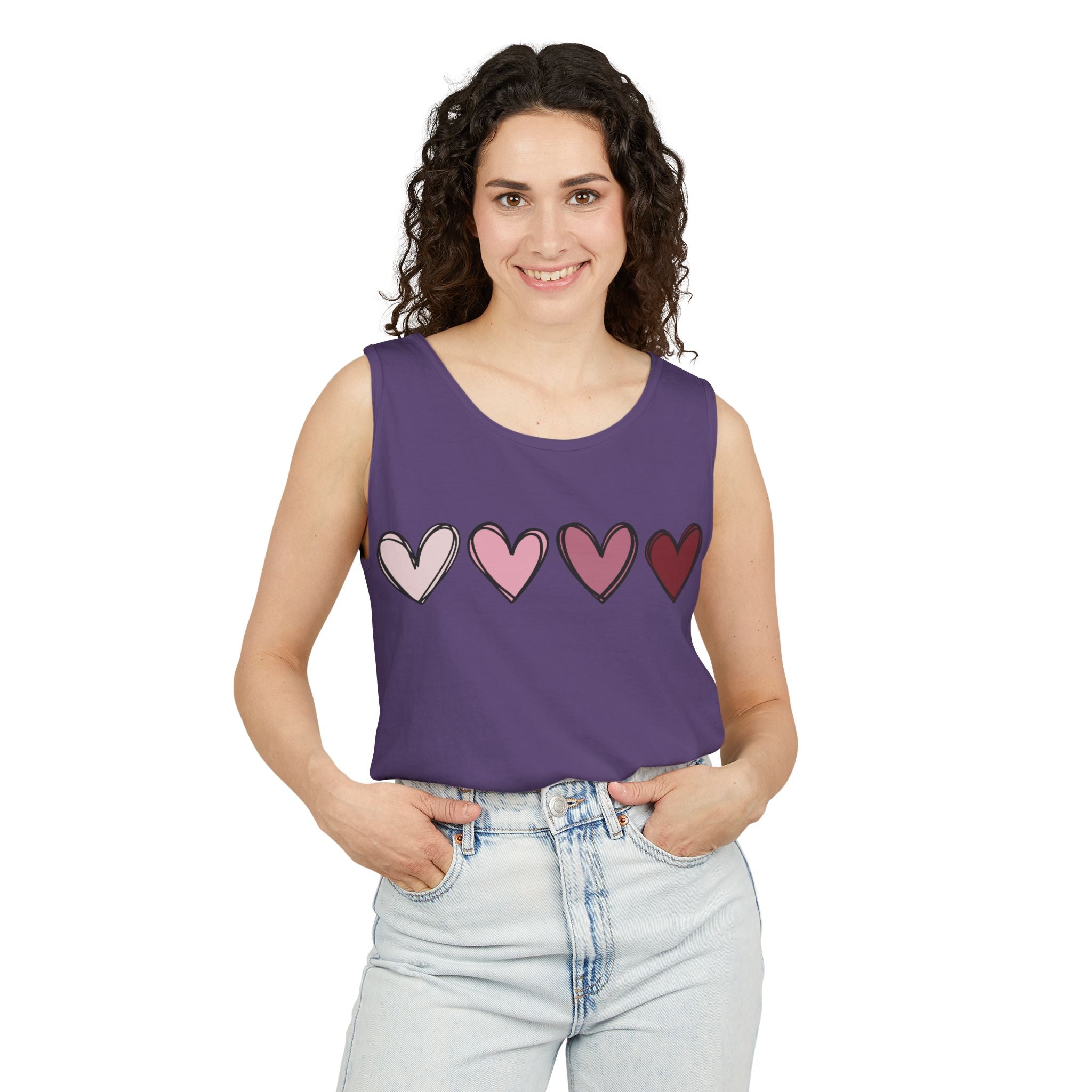 Valentine Double Heart Tank Top, Cute Valentine Shirt, Valentine Tank Top, Vintage Valentine Shirt, Love Heart Tee