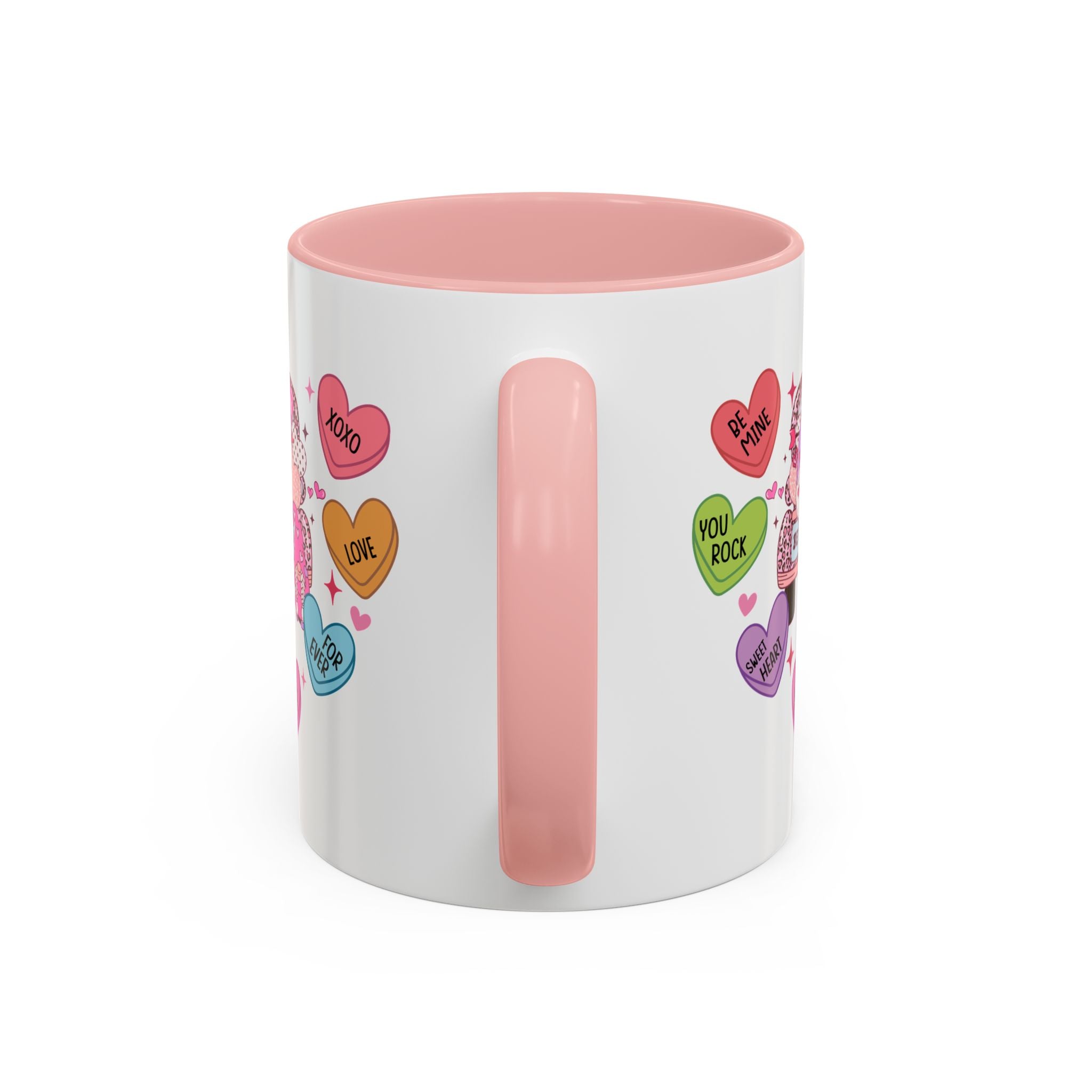 Candy Hearts Coffee Mug, Valentine's Conversation Hearts Mug, Valentines Day Coffee Mug, 15 oz 11 oz Mug, Pink Hearts Coffee Mug, Valentines Kitchen, Gift for Her