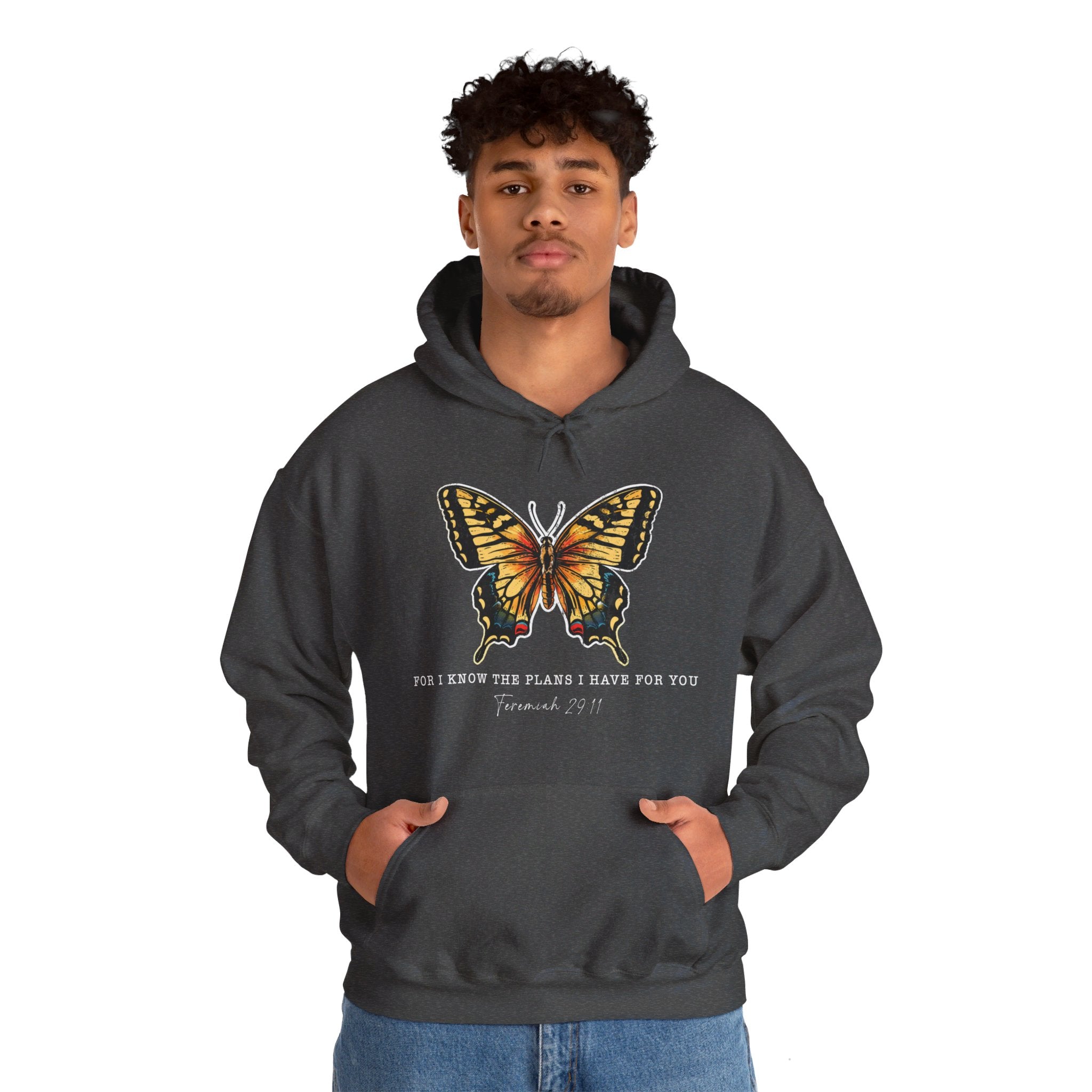 For I Know the Plans I Have For You, Butterfly Bible Verse Hoodie, Jeremiah 29:11, Religious Shirt, Fall Shirt, Butterfly Graphic