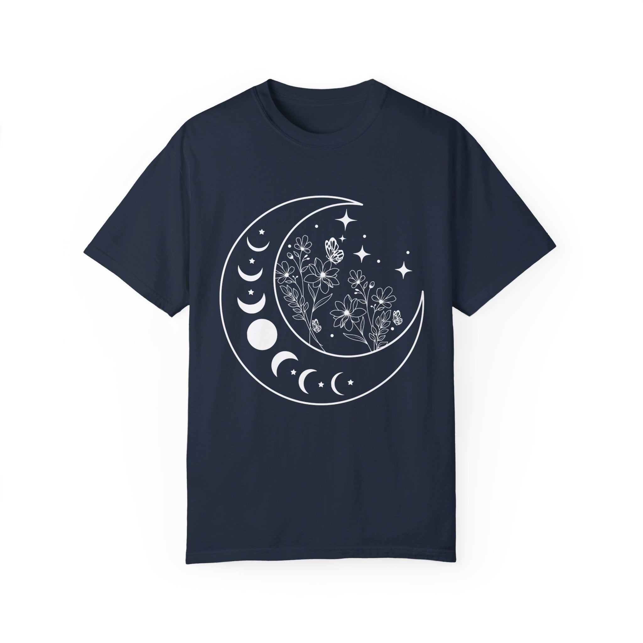 Celestial Moon Shirt, Floral Moon Shirt, Mystical Moon Phase Shirt, Astrology Shirt, Boho Moon Phase T-shirt, Trendy Shirts