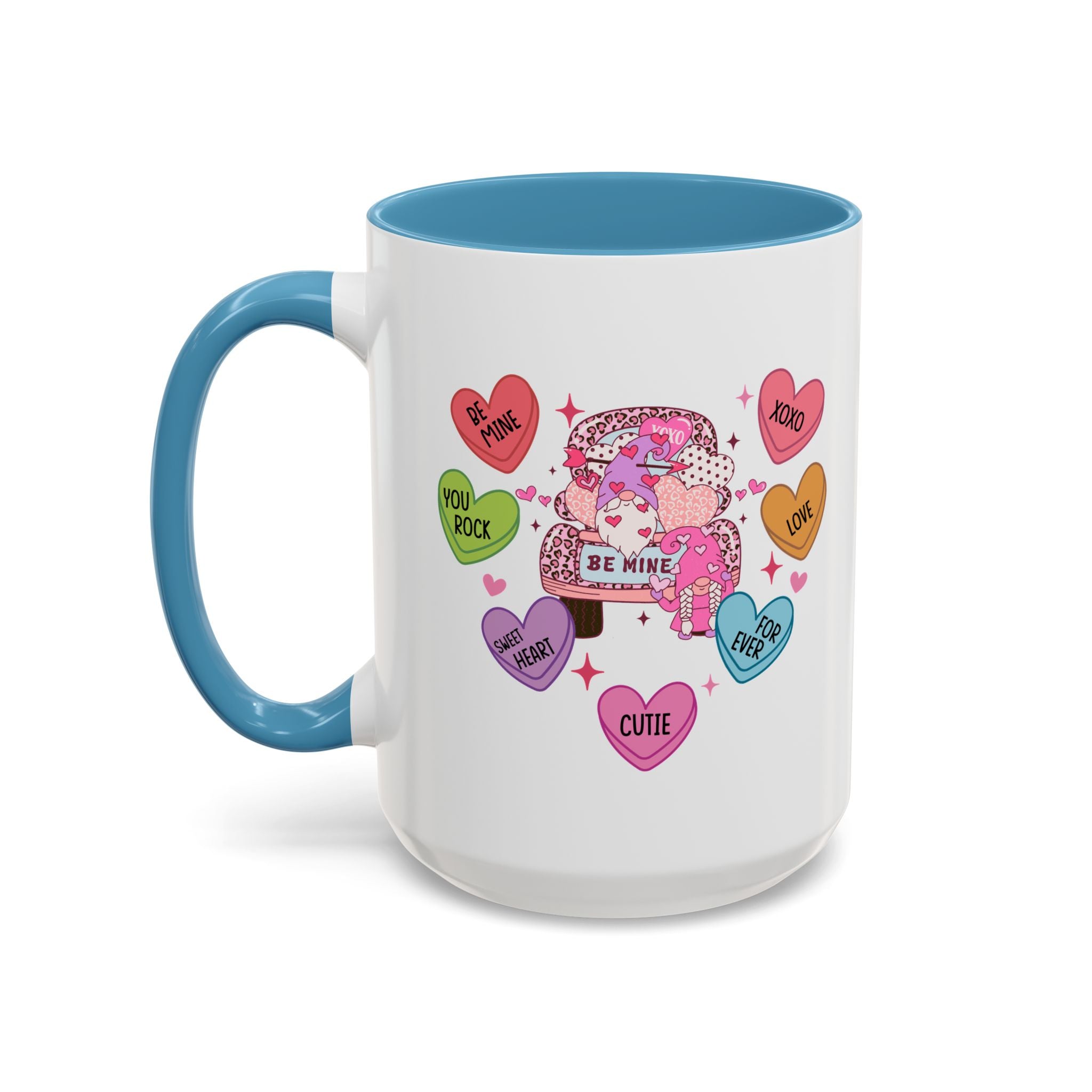 Candy Hearts Coffee Mug, Valentine's Conversation Hearts Mug, Valentines Day Coffee Mug, 15 oz 11 oz Mug, Pink Hearts Coffee Mug, Valentines Kitchen, Gift for Her