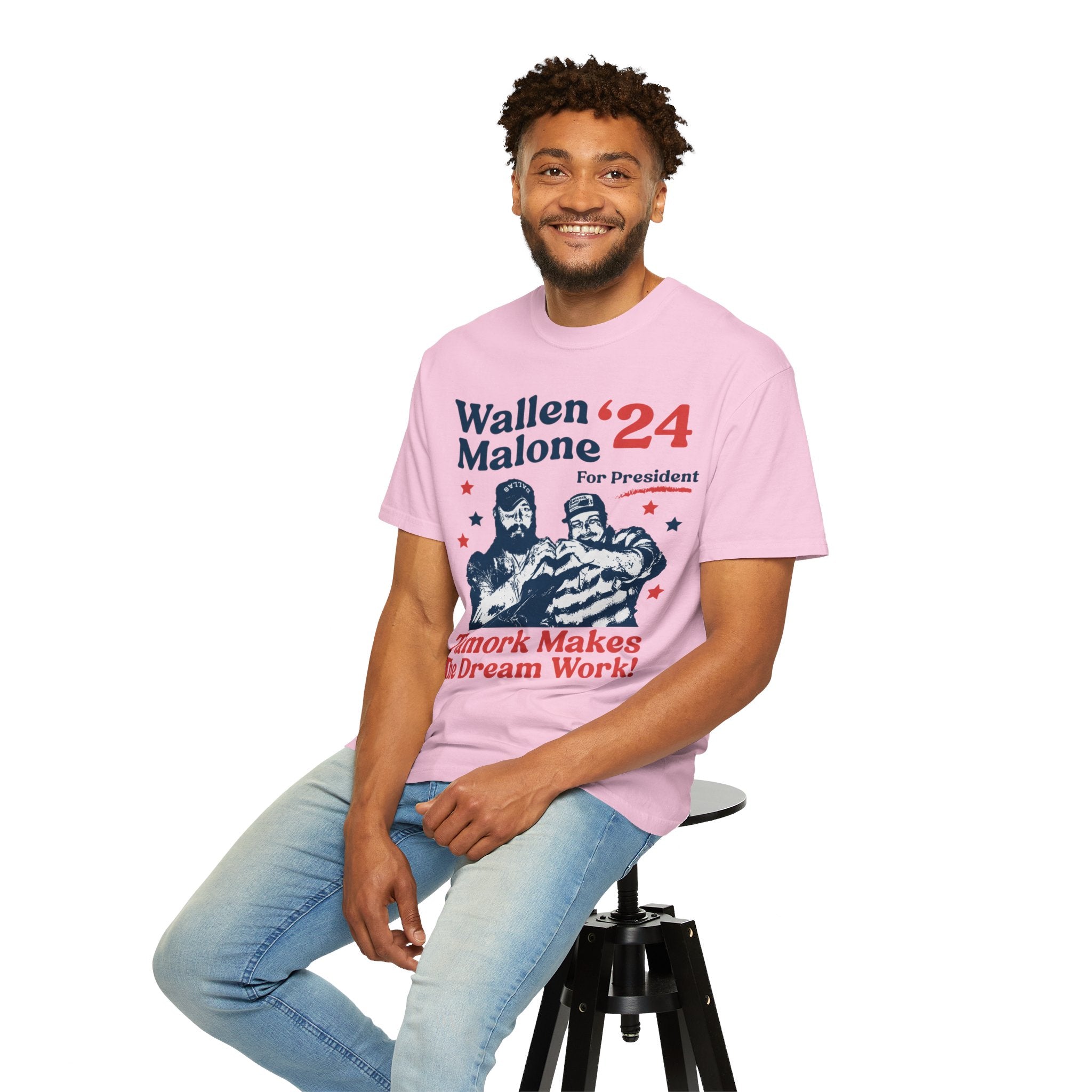 Wallen Malone 2024 For President, Funny '24 Election Graphic Tee, Vintage Inspired Humor Concert Music T-Shirt, Had Some Help