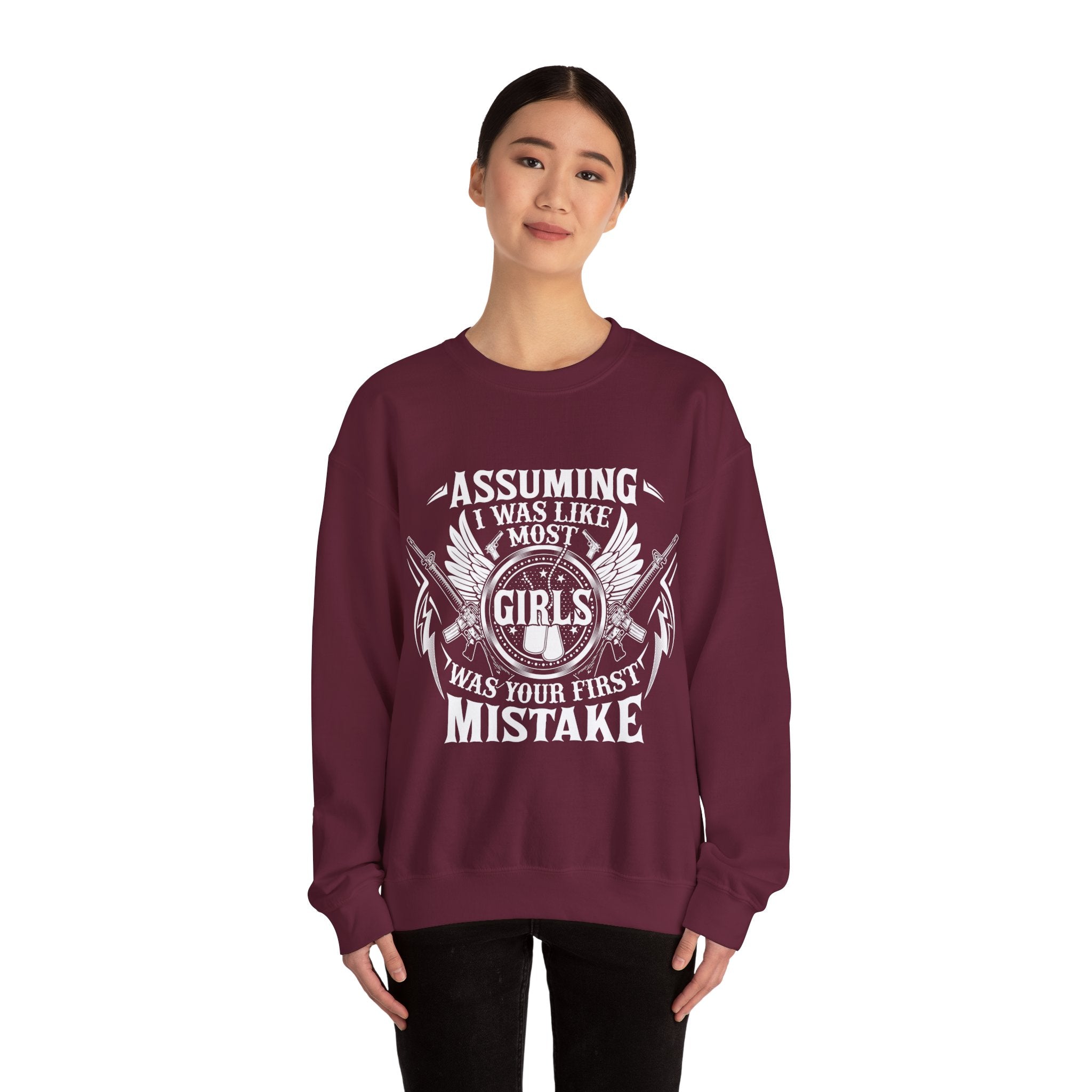 Assuming I Was Like Most Women Was Your First Mistake Sweatshirt, Gun Lover Shirt, Funny Women Shirt, Military Mom Tee, Sarcastic T-Shirt