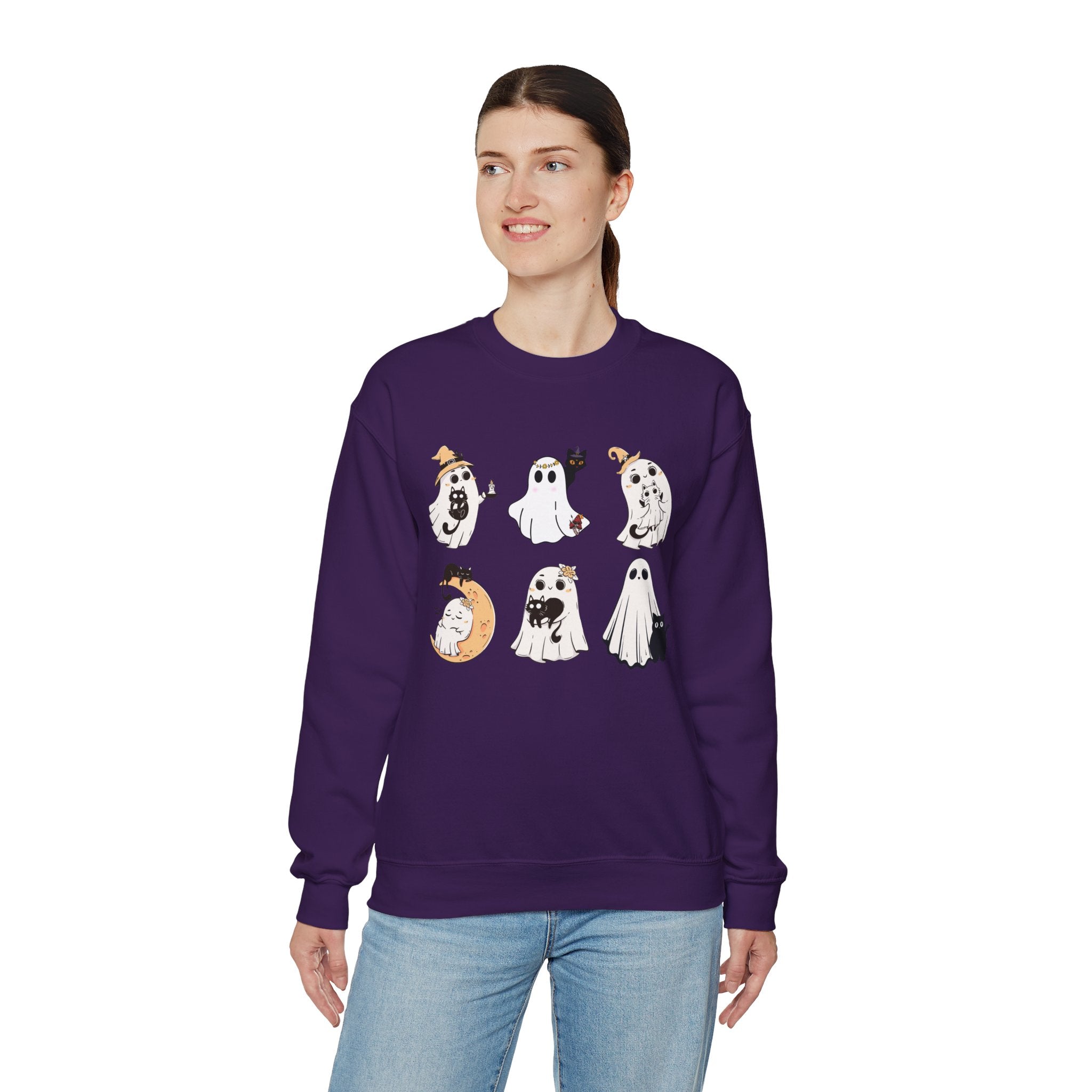 Ghost Cat Sweatshirt, Cat Halloween Shirt, Cat Ghost T-Shirt, Cat Lover Tshirt, Spooky Season Shirt, Halloween Sweater,Trendy Halloween Gift