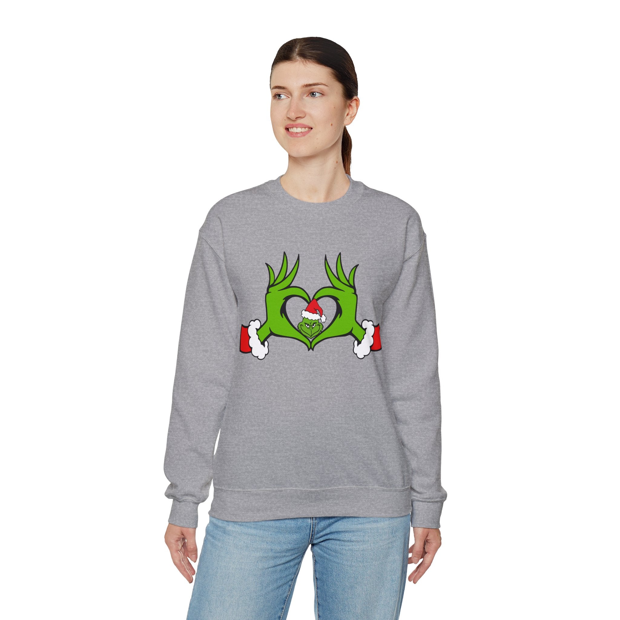 Christmas Heart Hands Graphic Sweatshirt, Christmas Sweatshirt, Xmas Clothing, Holiday Shirts, Christmas Gifts