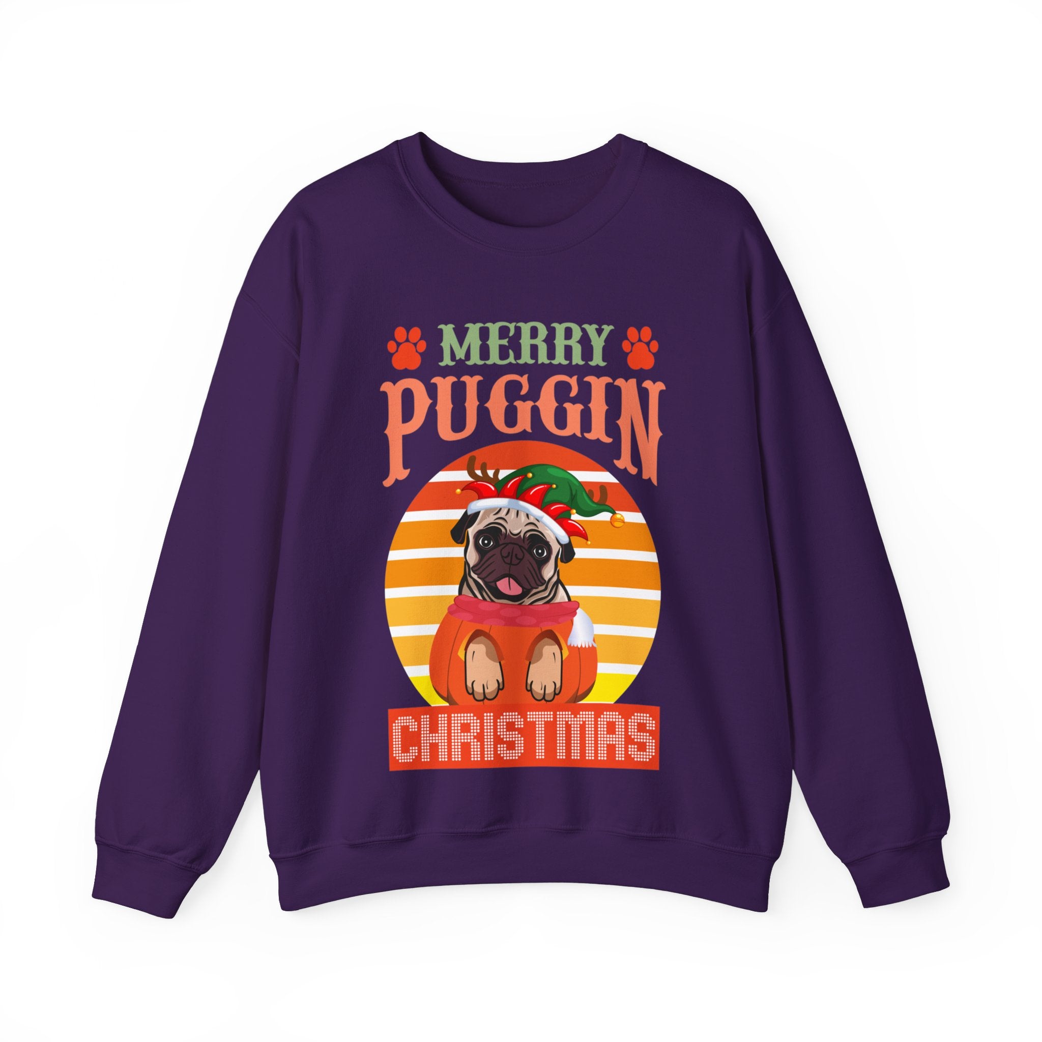 Pug Christmas Sweatshirt, Dog Lover Gift, Holiday Sweaters, Christmas Pugs Shirt, Pug In Santa Hat, Dog Mom Shirt, Santa Pug Shirt