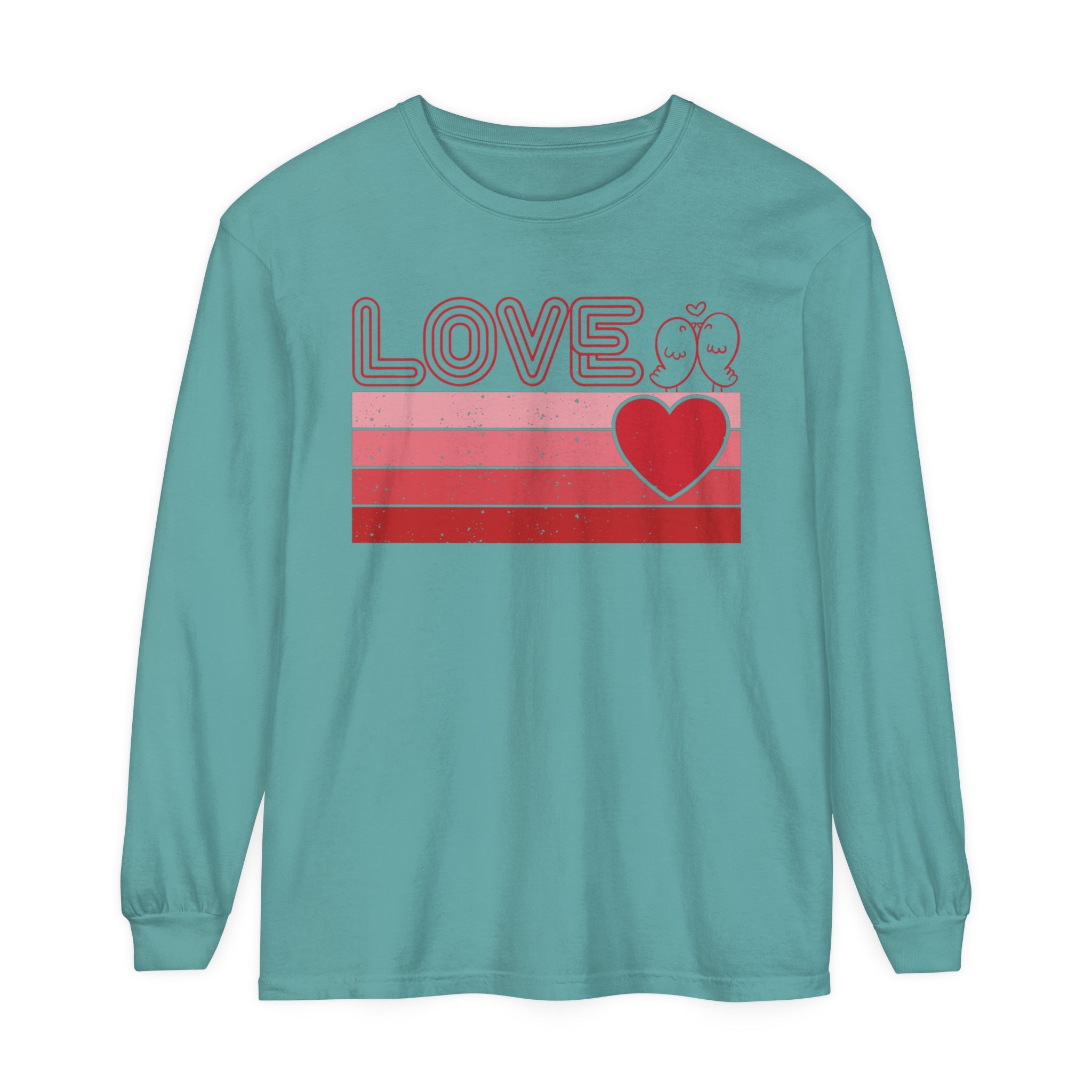 Retro Love Valentines Day Long Sleeve T-Shirt, Valentines Day Shirts For Woman, Heart Shirt, Cute Valentine Shirt, Valentines Day Gift, Valentines Gift