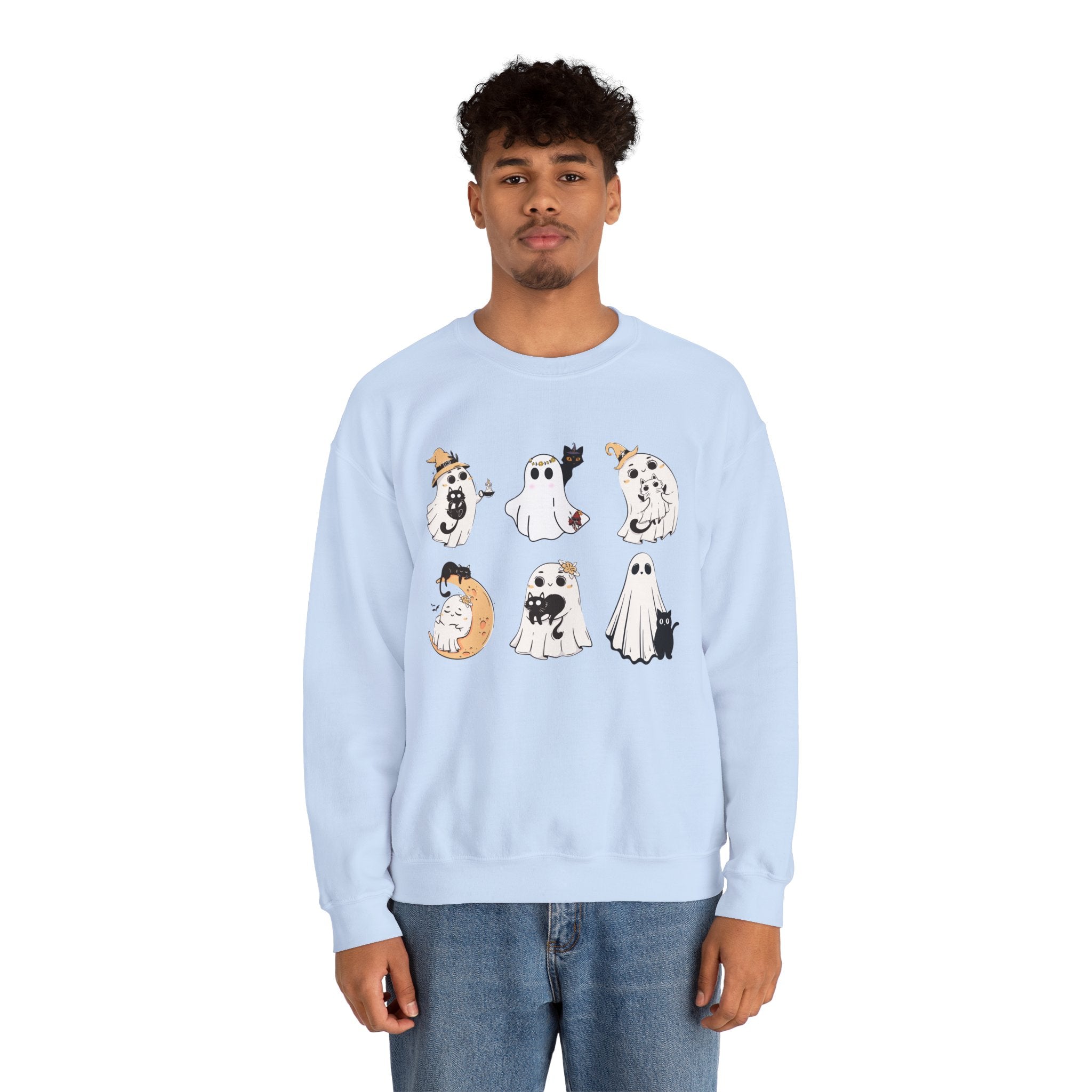 Ghost Cat Sweatshirt, Cat Halloween Shirt, Cat Ghost T-Shirt, Cat Lover Tshirt, Spooky Season Shirt, Halloween Sweater,Trendy Halloween Gift