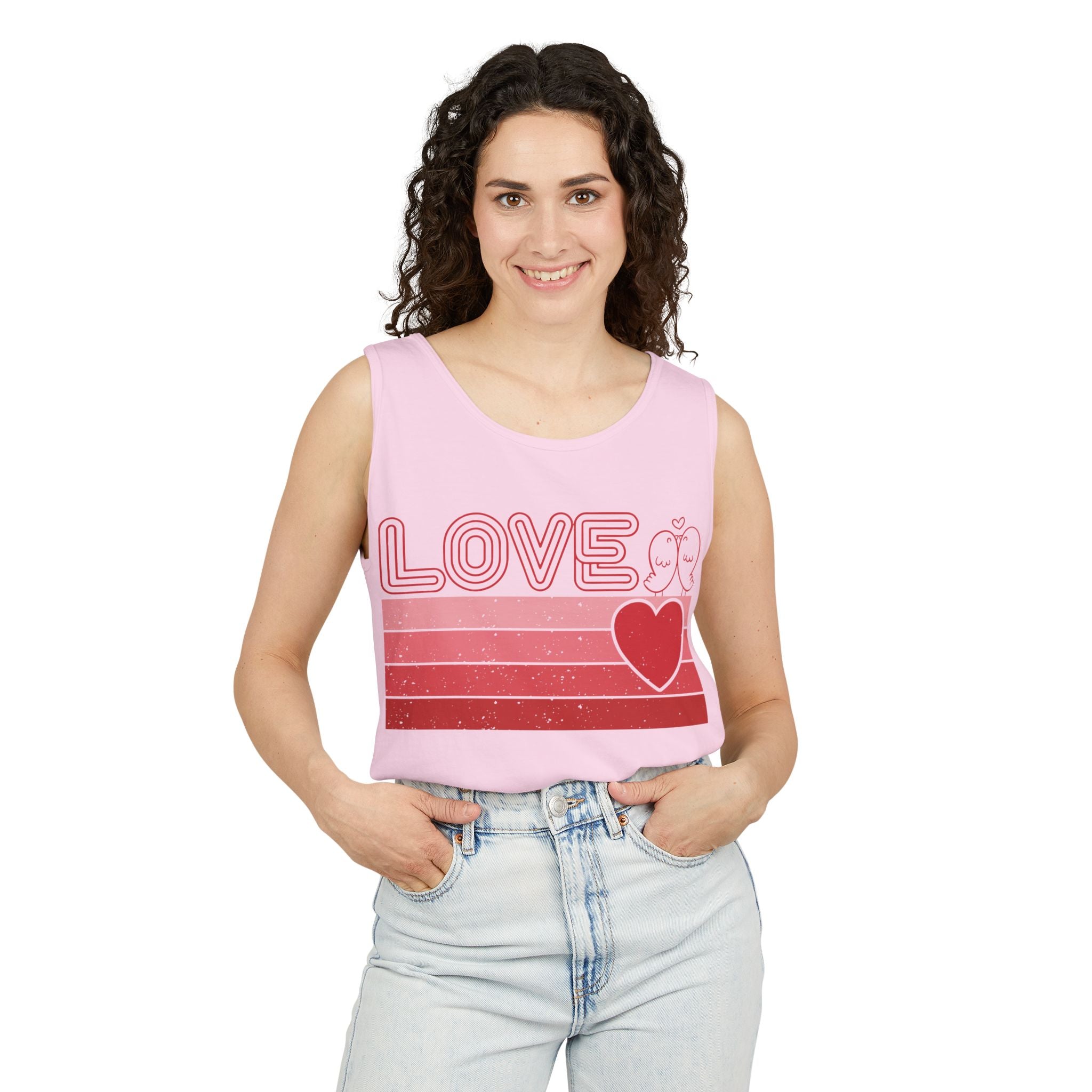 Retro Love Valentines Day Tank Top, Valentines Day Shirts For Woman, Heart Tank Top, Cute Valentine Shirt, Valentines Day Gift, Valentines Gift