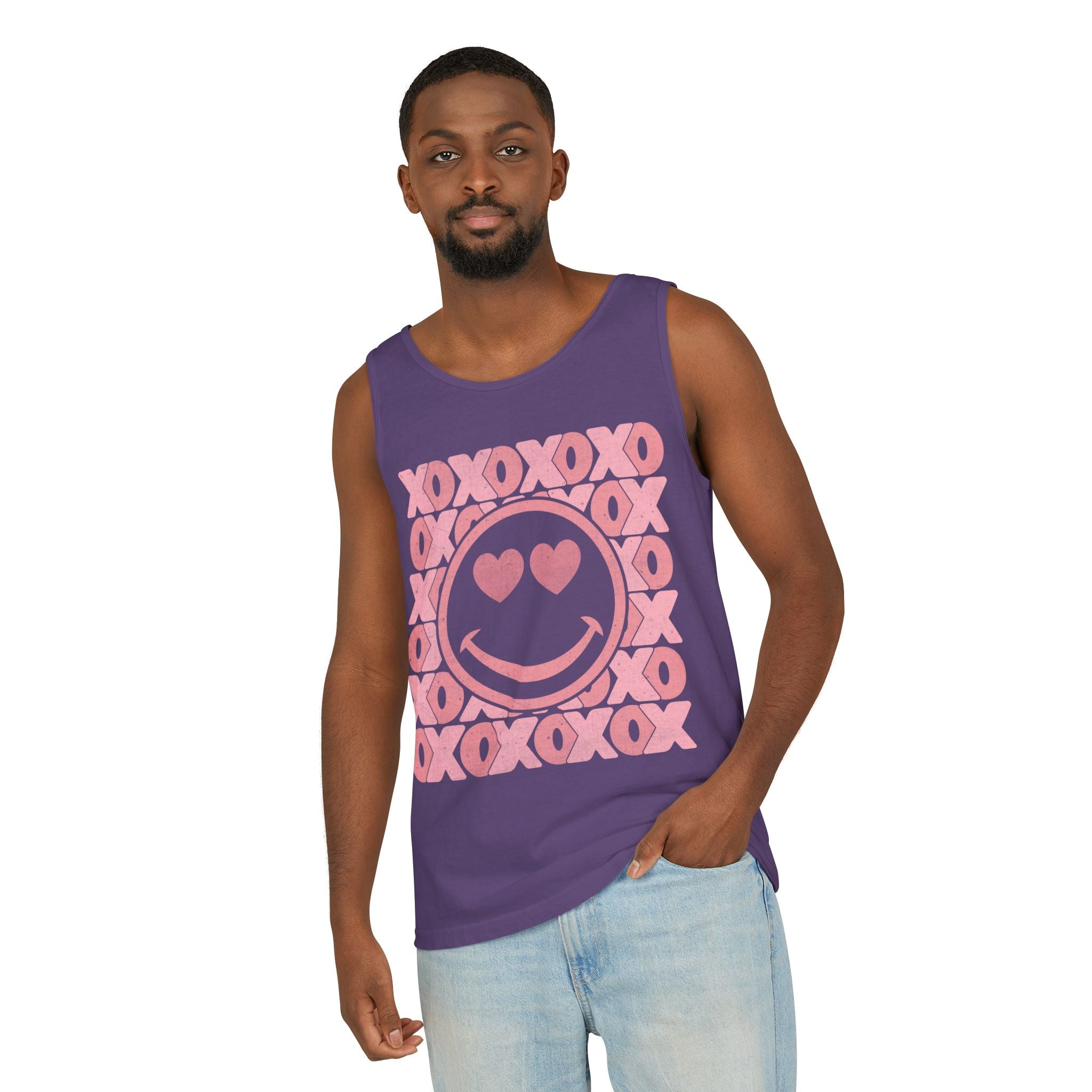 XOXO Smiley Face Tank Top, Valentine Heart Shirt, Love T-Shirt, XOXO Happy Smiley Face Tank Top, Valentines Day Gift, XOXO Heart Tee