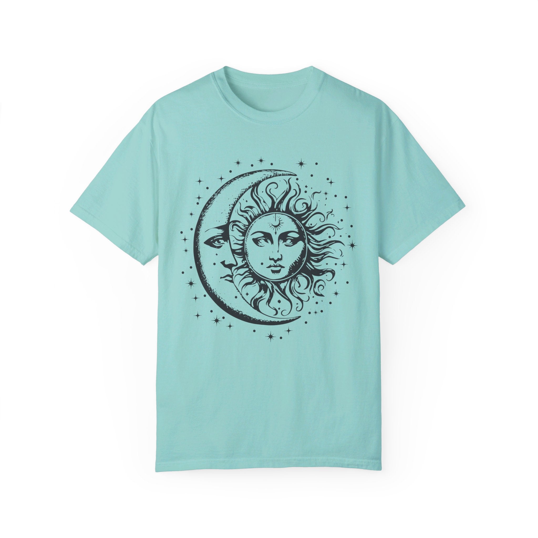 Celestial Shirt, Moon Phase T-shirt, Boho Mystical Moon And Sun Tee, Boho Moon Outfit, Spiritual Moon Unisex Clothing Gifts