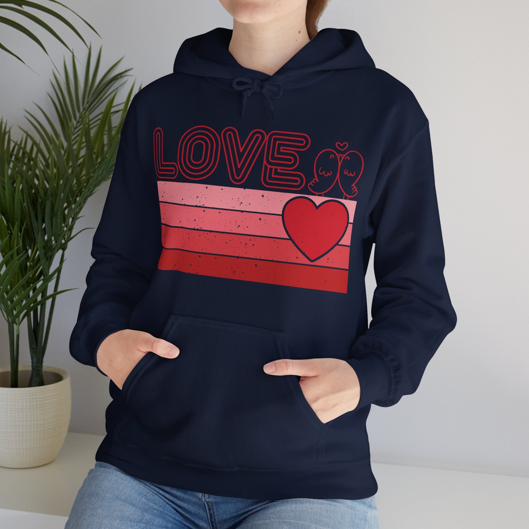 Retro Love Valentines Day Hoodie, Valentines Day Shirts For Woman, Heart Hooded Sweatshirt, Cute Valentine Shirt, Valentines Day Gift, Valentines Gift