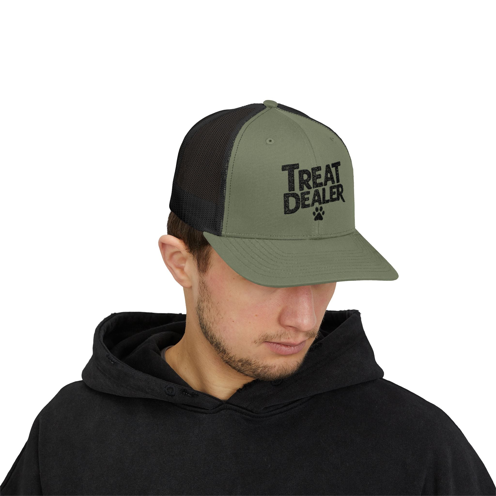 Custom Embroidery Treat Dealer Hat, Funny Dog Cap, Funny Dog Owners, Custom Pet Lover Gift, Unique Dog Owner Gifts, Custom Dog Snapback Trucker Cap