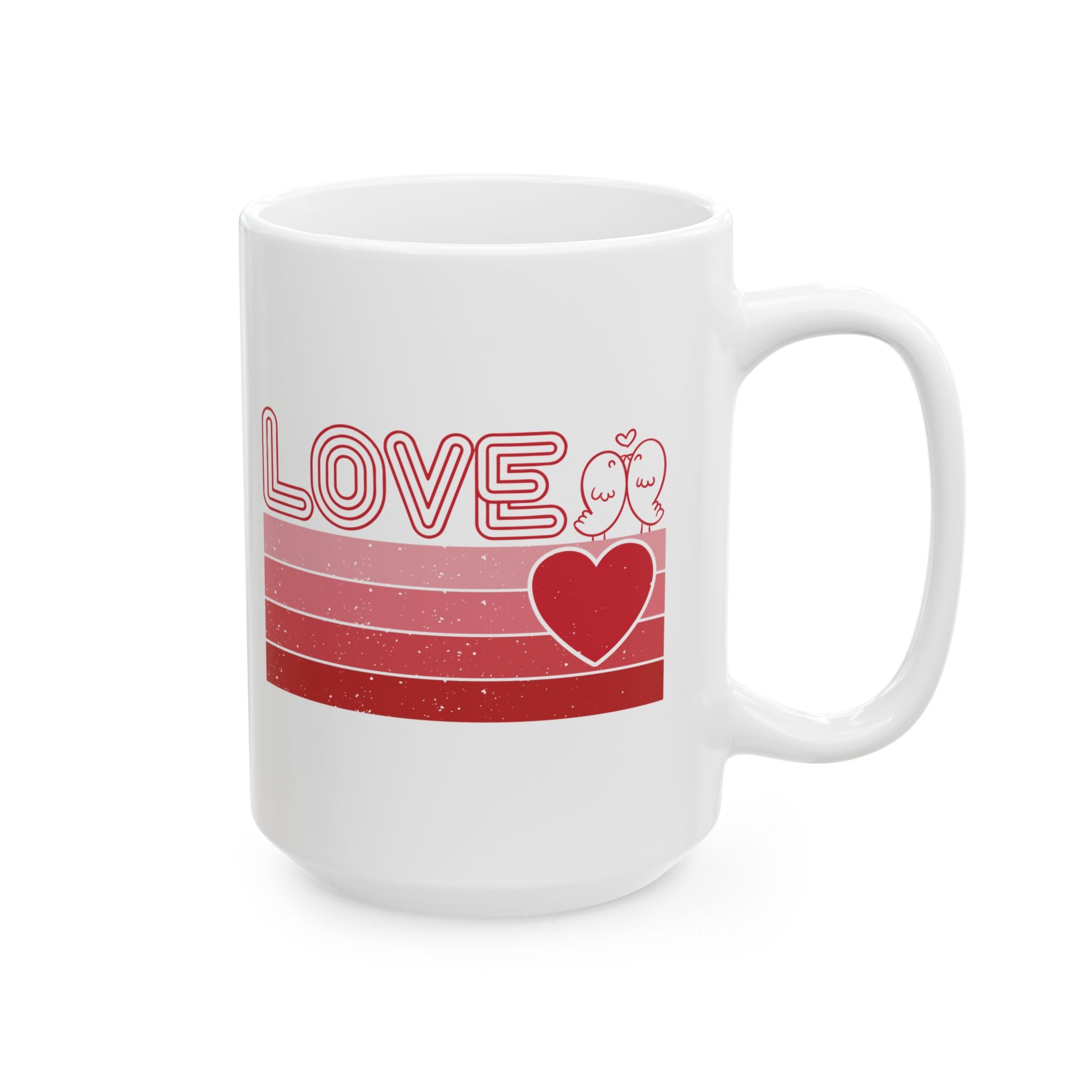 Retro Love Valentines Day Mug, Valentines Day Coffee Mug, Heart Coffee Cup, Cute Valentine Mug, Valentines Day Gift, Valentines Gift