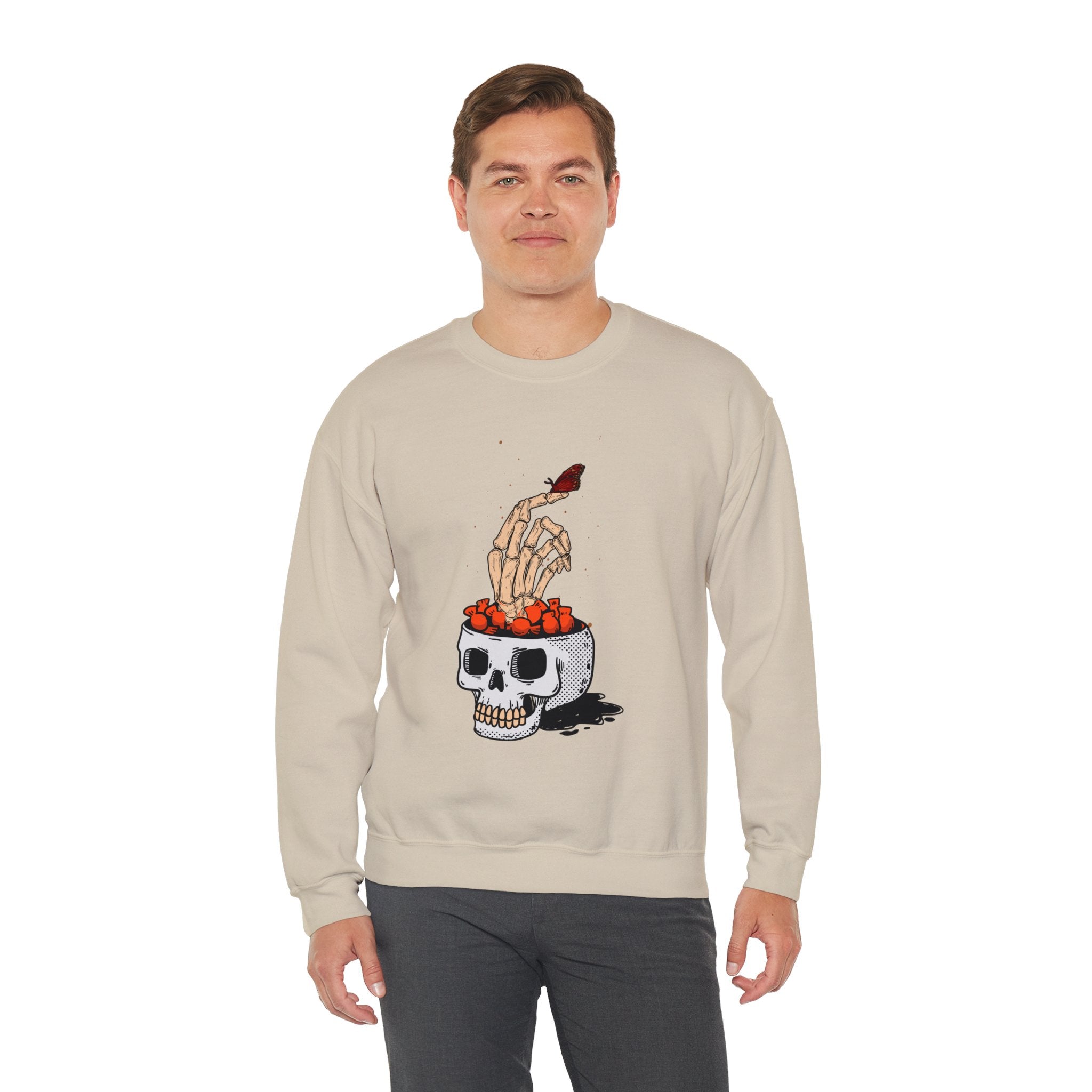 Skull skeleton hand halloween Sweatshirt, Skeleton Hand T-Shirt, Skeleton Shirt, Horror Gift, Skeleton Rock Tee, Rock and Roll Shirt