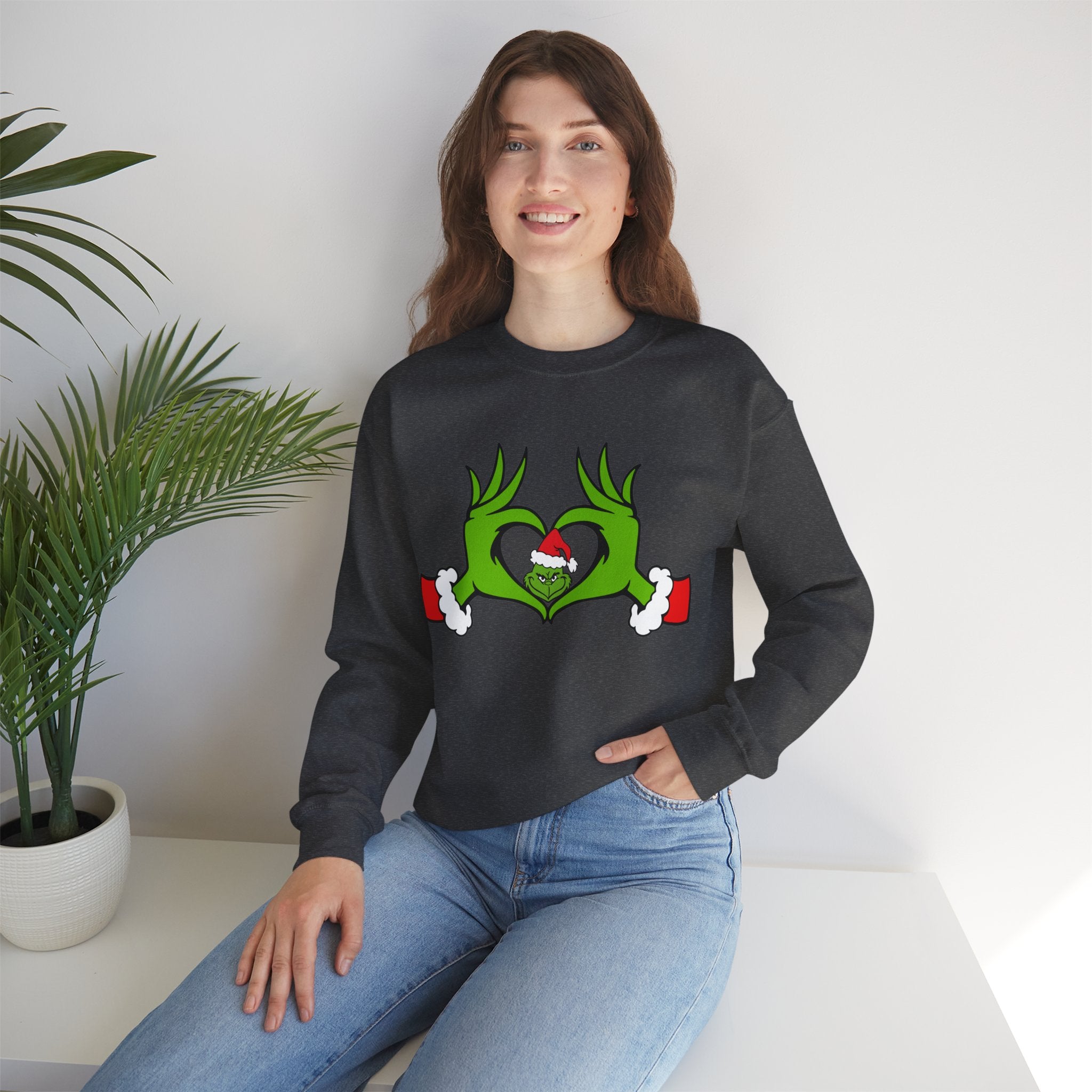 Christmas Heart Hands Graphic Sweatshirt, Christmas Sweatshirt, Xmas Clothing, Holiday Shirts, Christmas Gifts