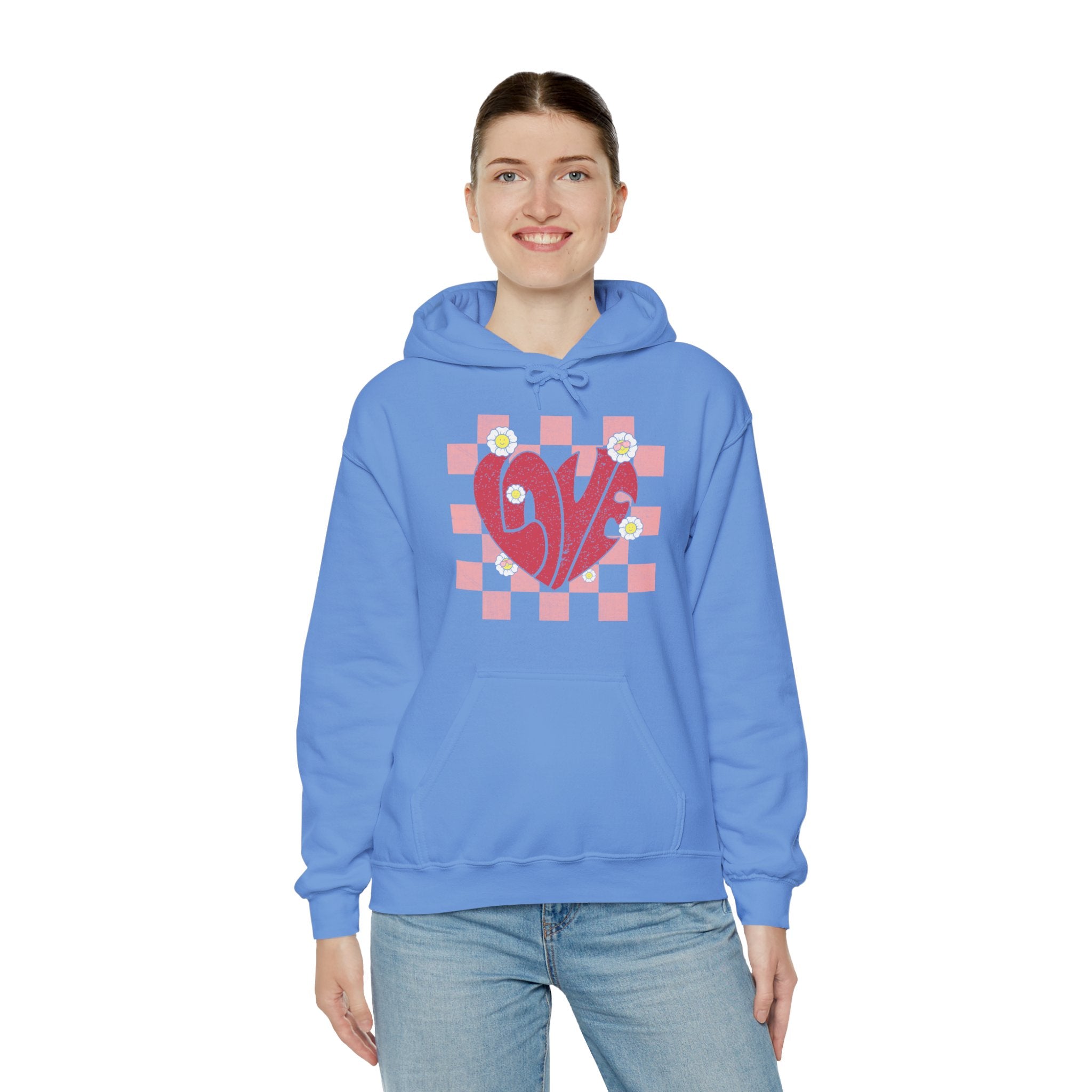 Valentine Heart Hoodie, Retro Love Hoodie, Love Shirt, Xoxo Shirt, Valentines Day Gift, Checker heart Hoodie, Heart Love Shirt