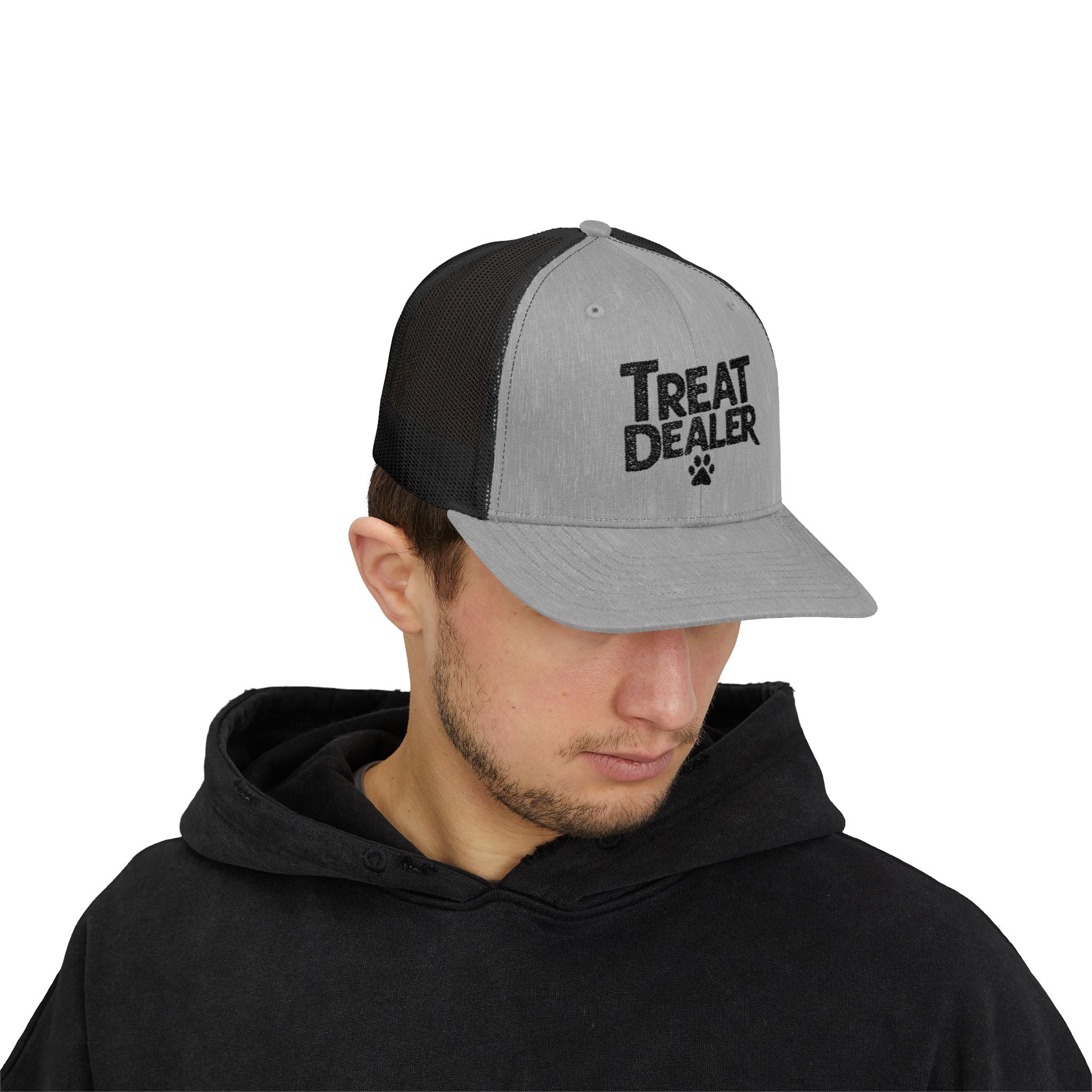 Custom Embroidery Treat Dealer Hat, Funny Dog Cap, Funny Dog Owners, Custom Pet Lover Gift, Unique Dog Owner Gifts, Custom Dog Snapback Trucker Cap