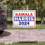 Kamala Harris 2024 Presidential Election, Democratic Party Yard Sign with Metal H Stake