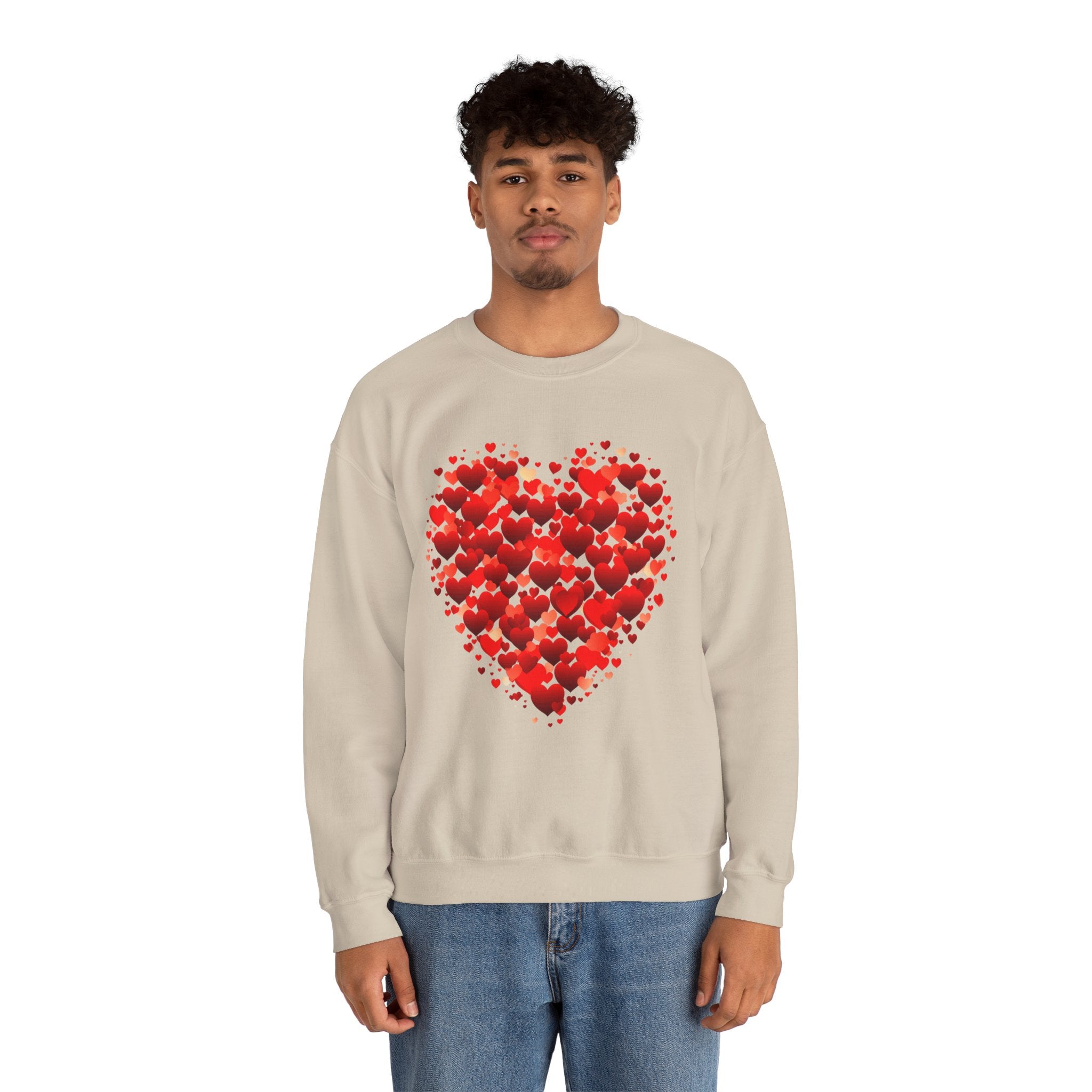 Valentines Day Cute Heart Sweatshirt, Valentines Shirt, Valentines Double Heart Sweatshirt, Red Heart Sweater, Valentines Love Shirt, Love Sweater