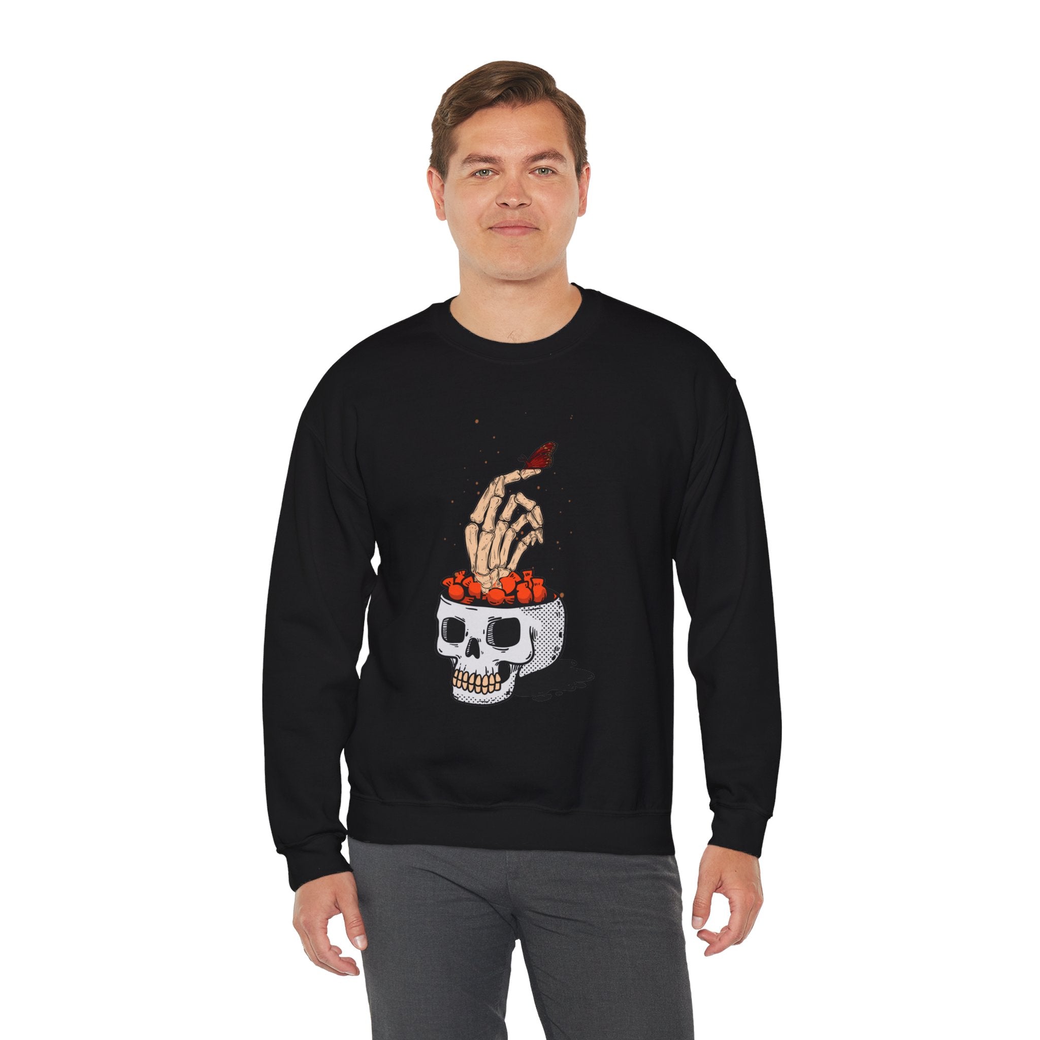 Skull skeleton hand halloween Sweatshirt, Skeleton Hand T-Shirt, Skeleton Shirt, Horror Gift, Skeleton Rock Tee, Rock and Roll Shirt