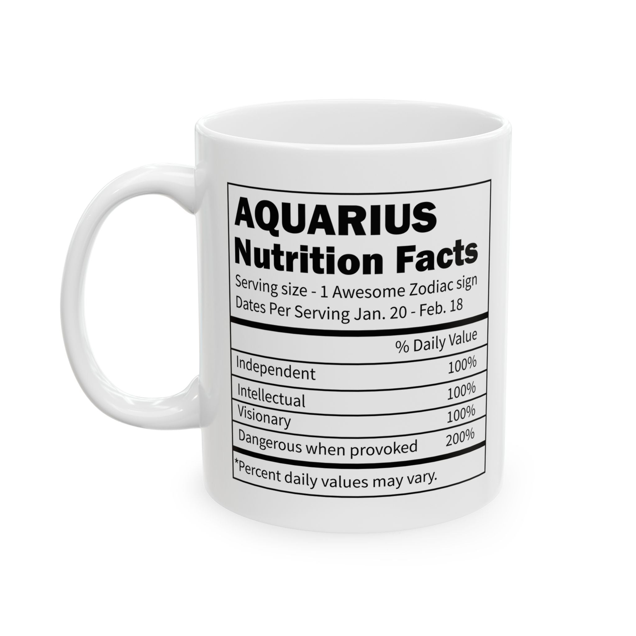 Aquarius Zodiac Mug, Aquarius Mug, Aquarius Birthday Gift, Aquarius Nutrition Facts, Horoscope Mugs, Astrology Gift