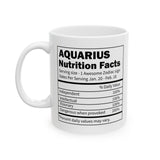 Aquarius Zodiac Mug, Aquarius Mug, Aquarius Birthday Gift, Aquarius Nutrition Facts, Horoscope Mugs, Astrology Gift