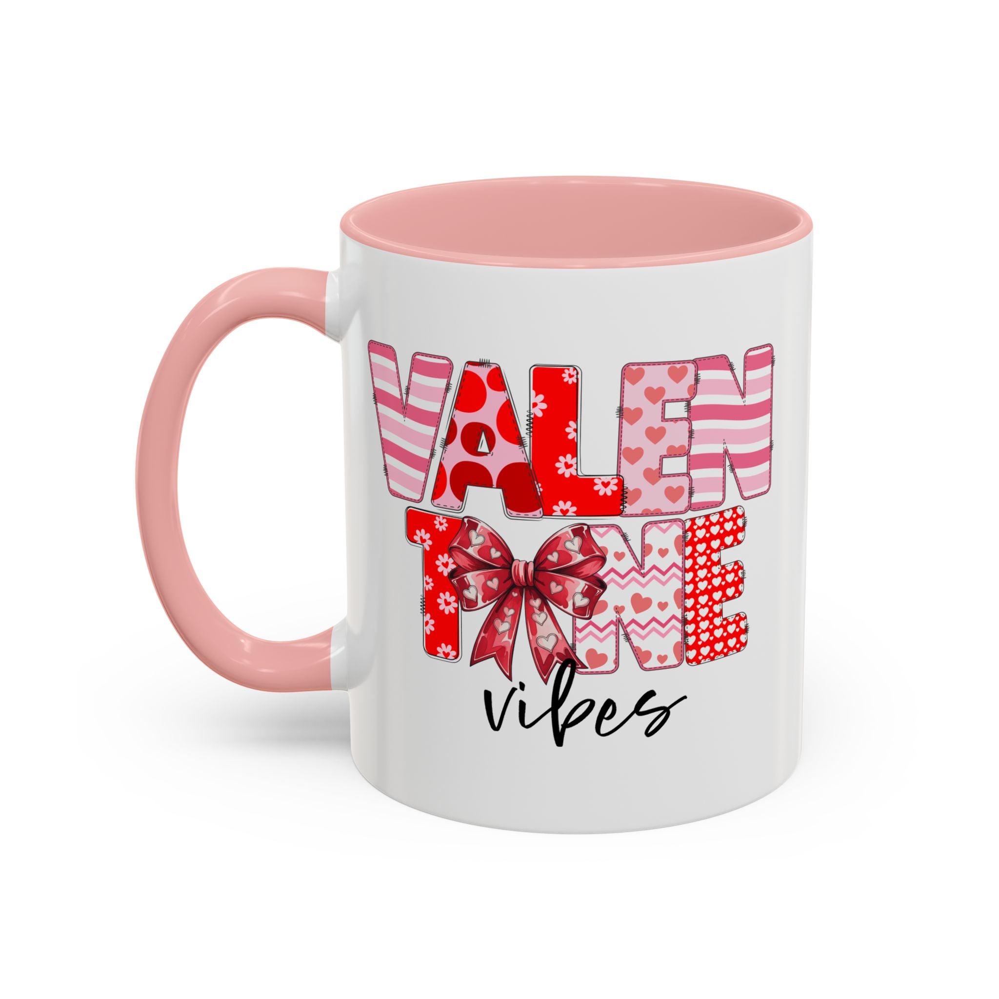 Valentine Vibes Coffee Mug, Coquette Valentine Vibes Mug, Brushstroke Valentine Coffee Cup, Gift For Her