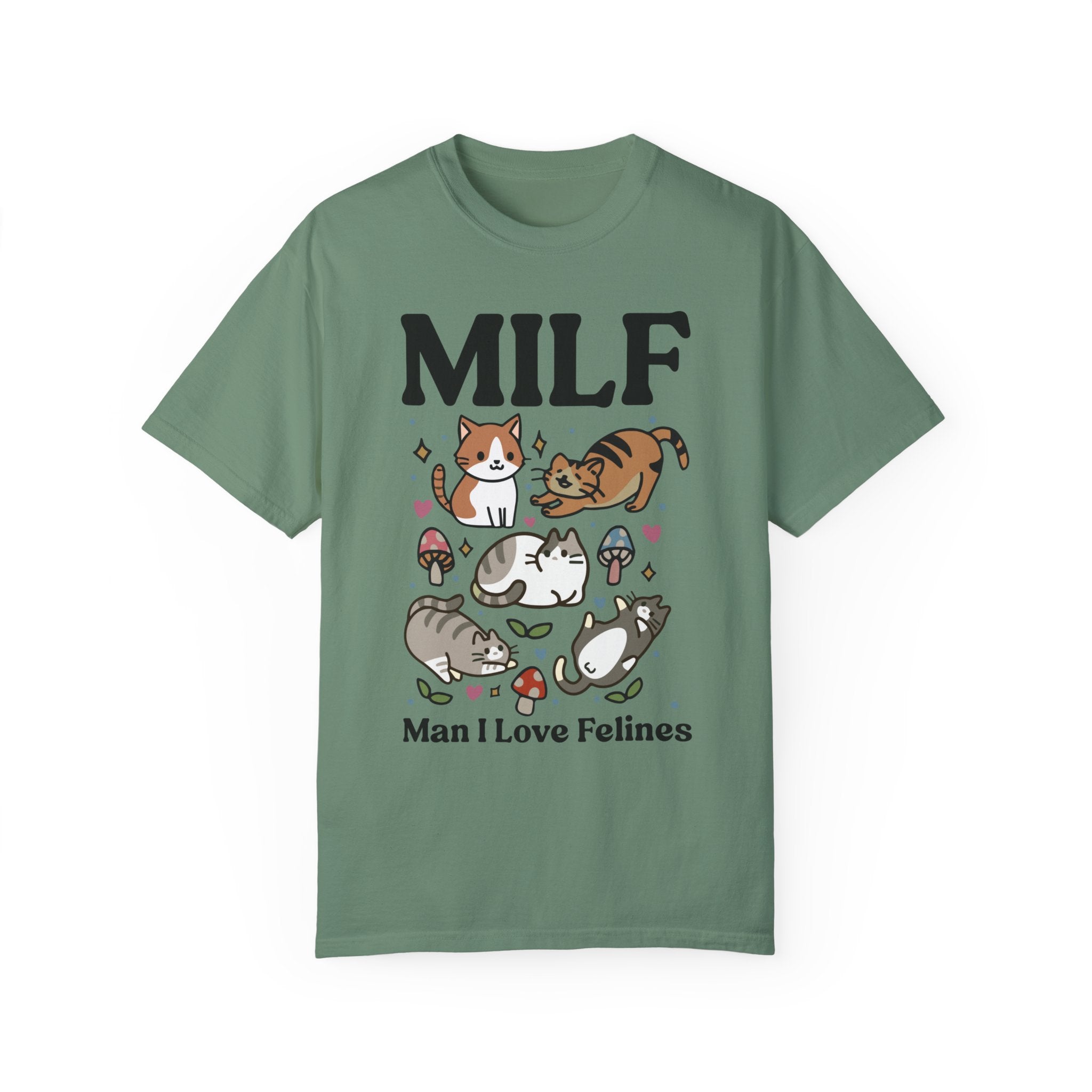 Retro Feline Tshirt, Funny MILF Cat Shirt, Cottagecore kitty Tee, UNISEX T-shirt, Man I love Felines Shirt, Girlfriend gift