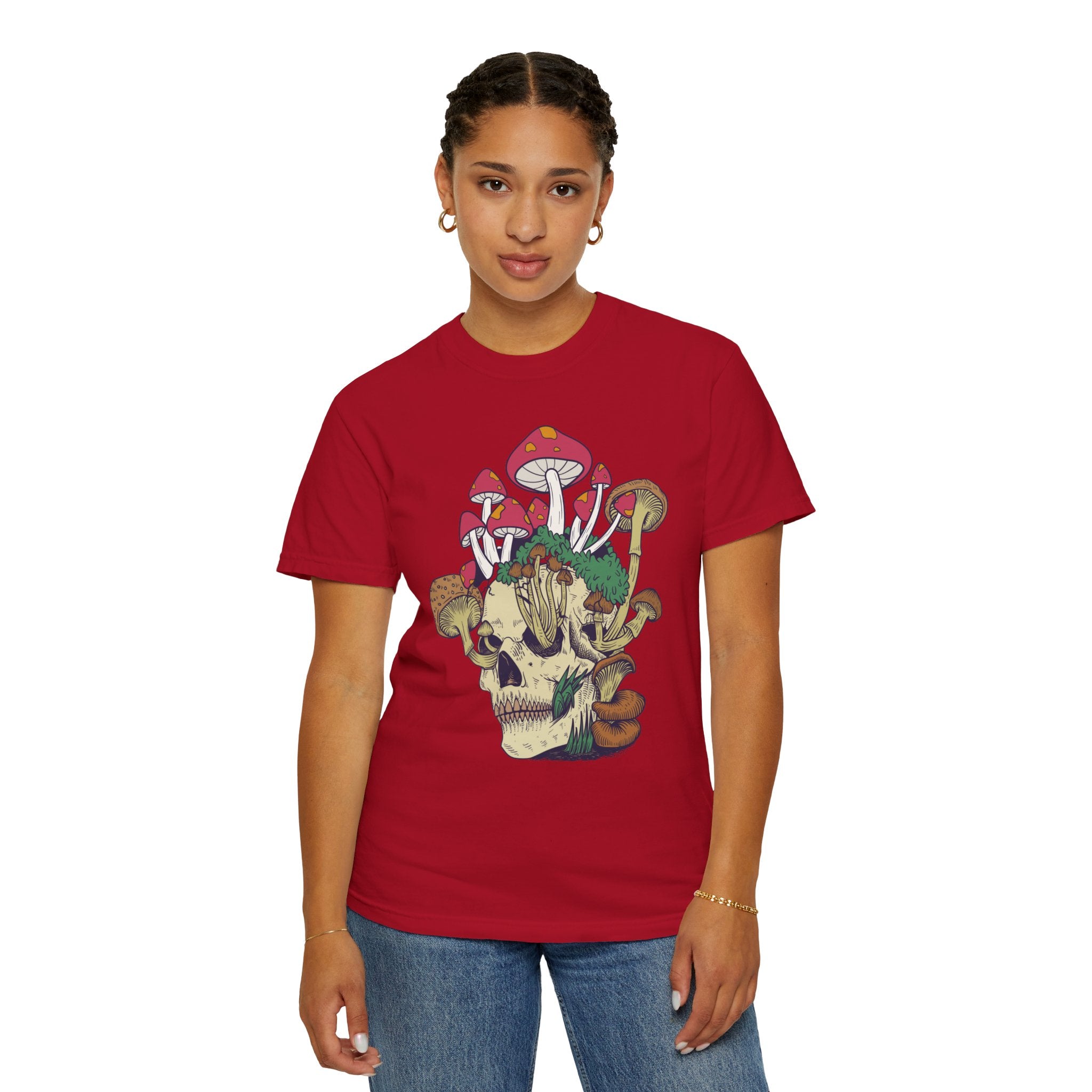 Mushroom Shirt, Skull Shirt, Skeleton Shirt, Mushroom Tshirt, Botanical Shirt, Cottagecore Shirt, Magic Mushroom, Skeleton Crewneck, Gardening Shirt