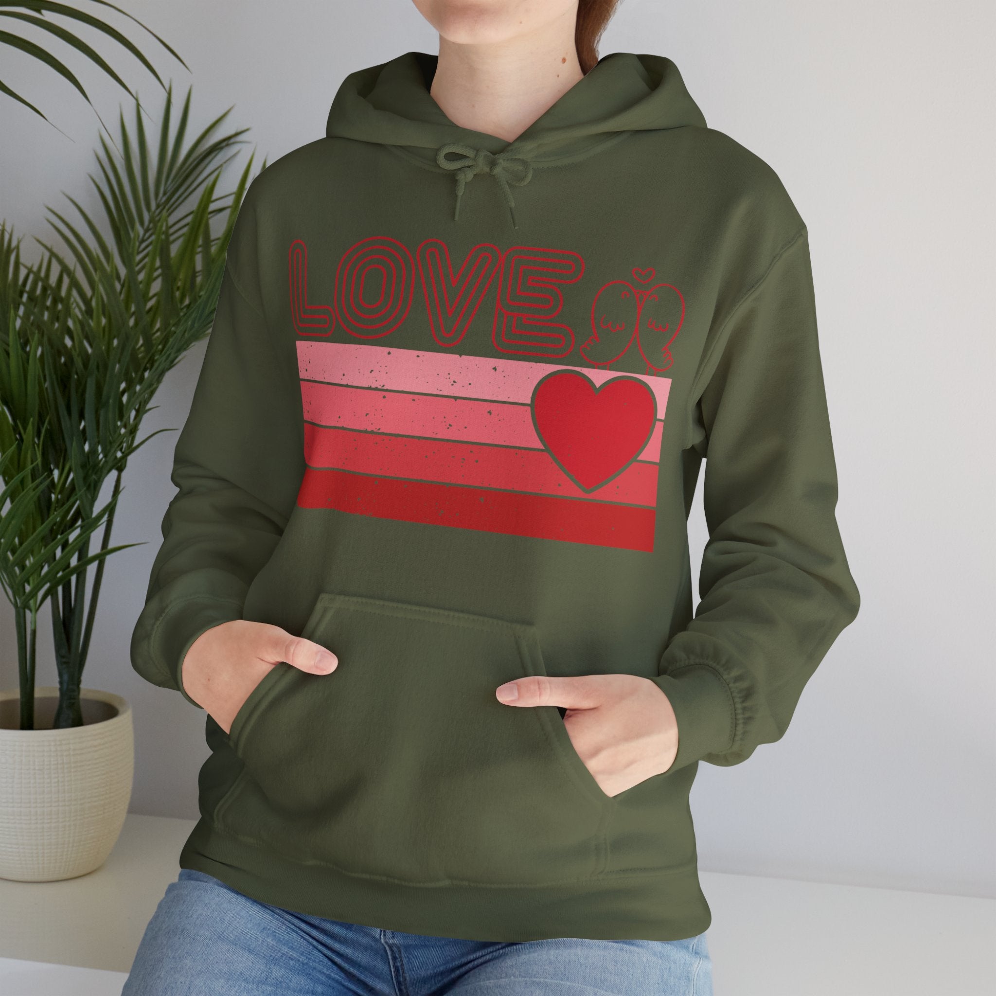 Retro Love Valentines Day Hoodie, Valentines Day Shirts For Woman, Heart Hooded Sweatshirt, Cute Valentine Shirt, Valentines Day Gift, Valentines Gift