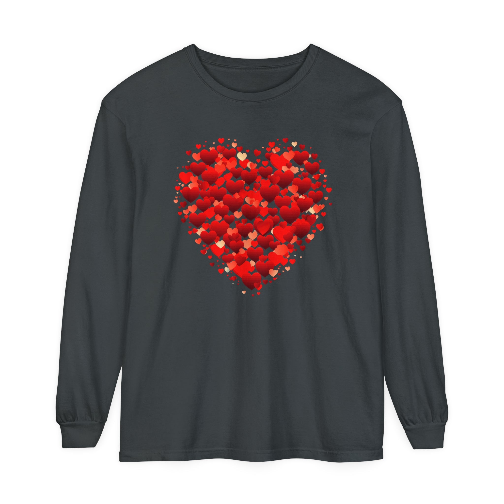 Valentines Day Red Heart Long Sleeve T-Shirt, Anniversary Love Long Sleeve Shirt, Double Heart Sweatshirt, Birthday Red Heart Shirt, Mothers Day Tee