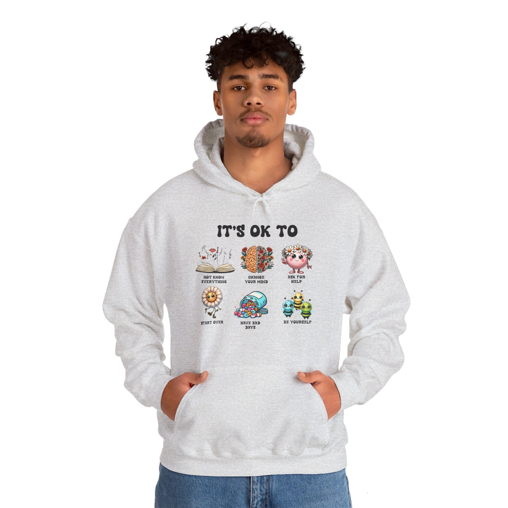 Mental Health its ok to be yourself, Teacher Hoodie, School Counselor, Positive affirmations, Therapist SPED Teacher SLP saying Hoodie