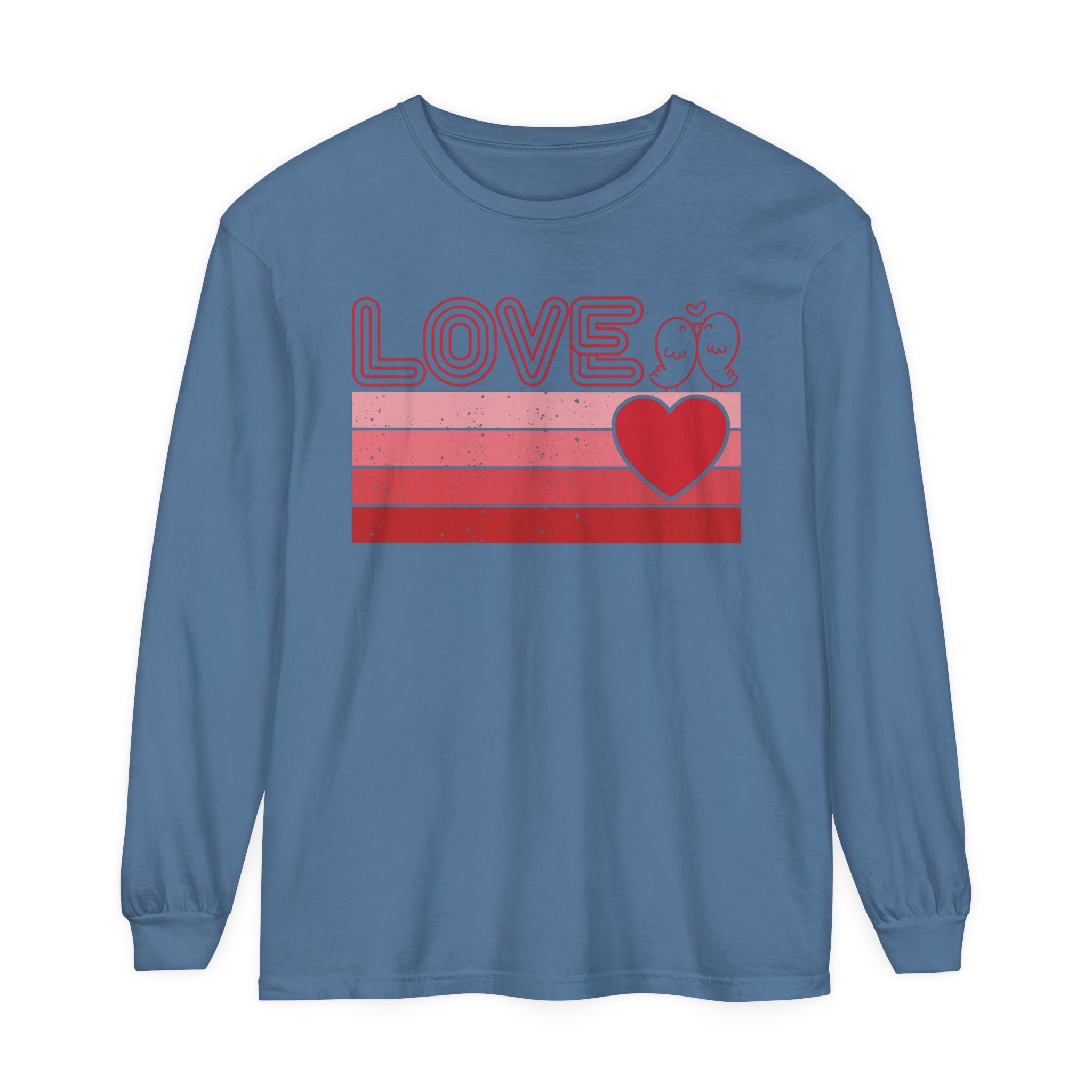 Retro Love Valentines Day Long Sleeve T-Shirt, Valentines Day Shirts For Woman, Heart Shirt, Cute Valentine Shirt, Valentines Day Gift, Valentines Gift