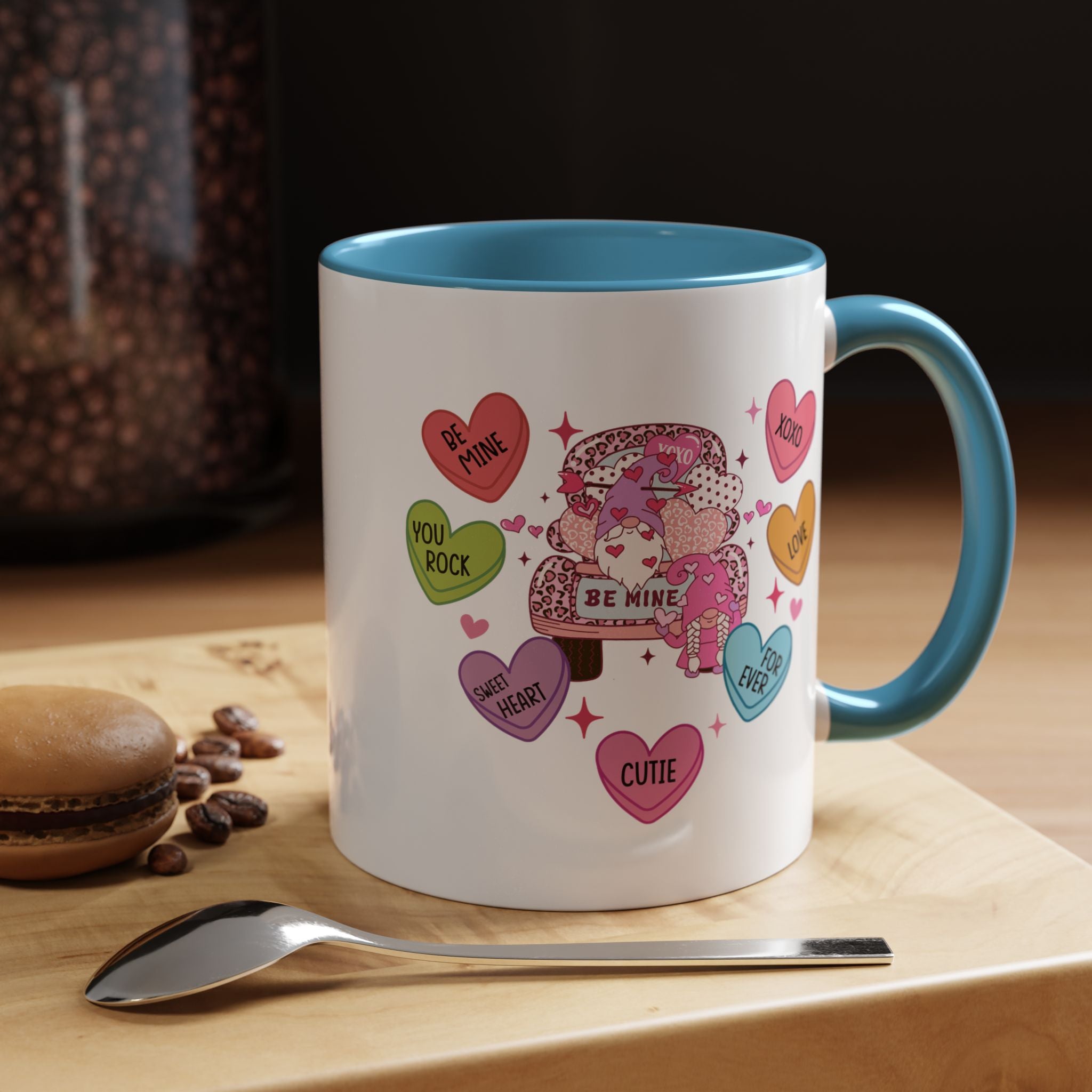 Candy Hearts Coffee Mug, Valentine's Conversation Hearts Mug, Valentines Day Coffee Mug, 15 oz 11 oz Mug, Pink Hearts Coffee Mug, Valentines Kitchen, Gift for Her