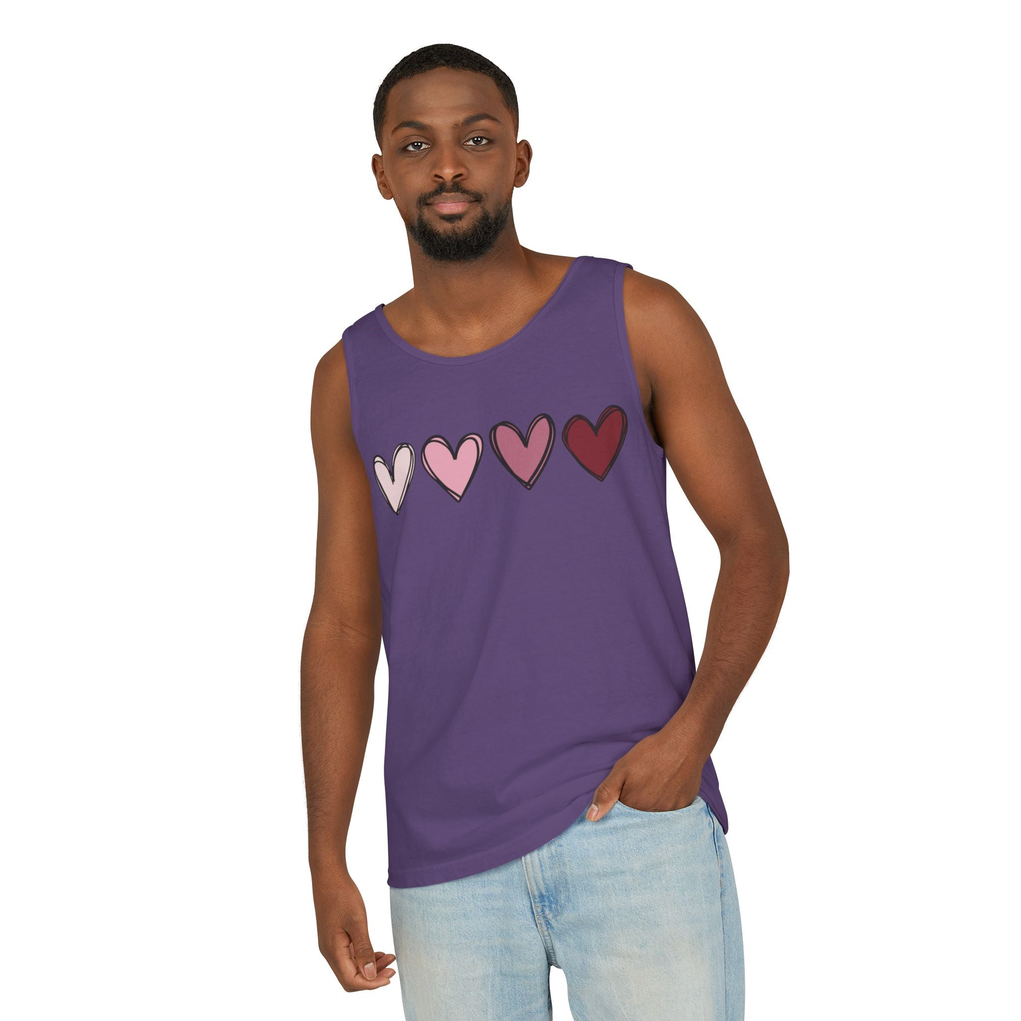 Valentine Double Heart Tank Top, Cute Valentine Shirt, Valentine Tank Top, Vintage Valentine Shirt, Love Heart Tee