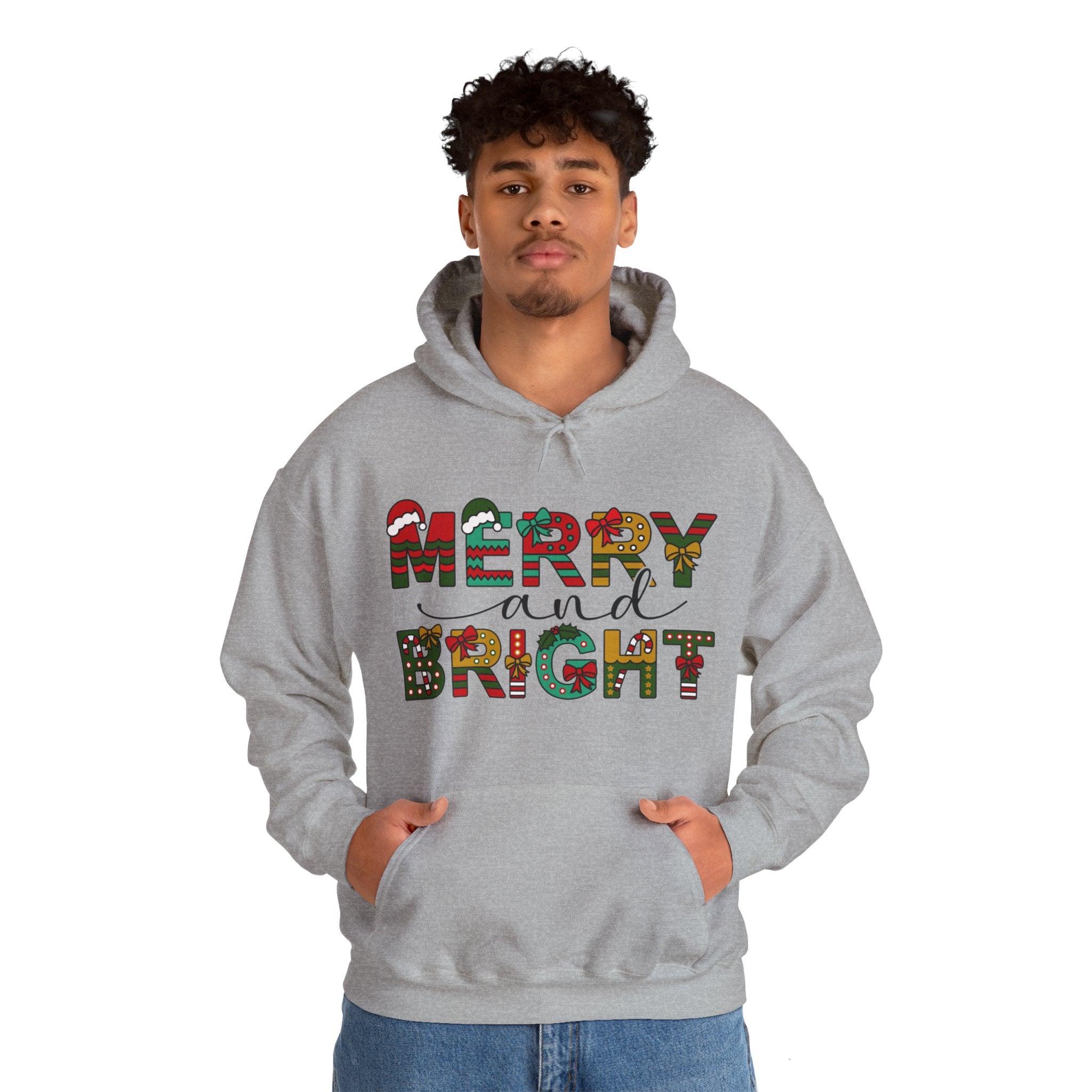 Merry And Bright Hoodie, Christmas Hoodie, Christmas Women Hoodie, Christmas Family Hoodie, Christmas Shirt, Christmas Matching Hoodie