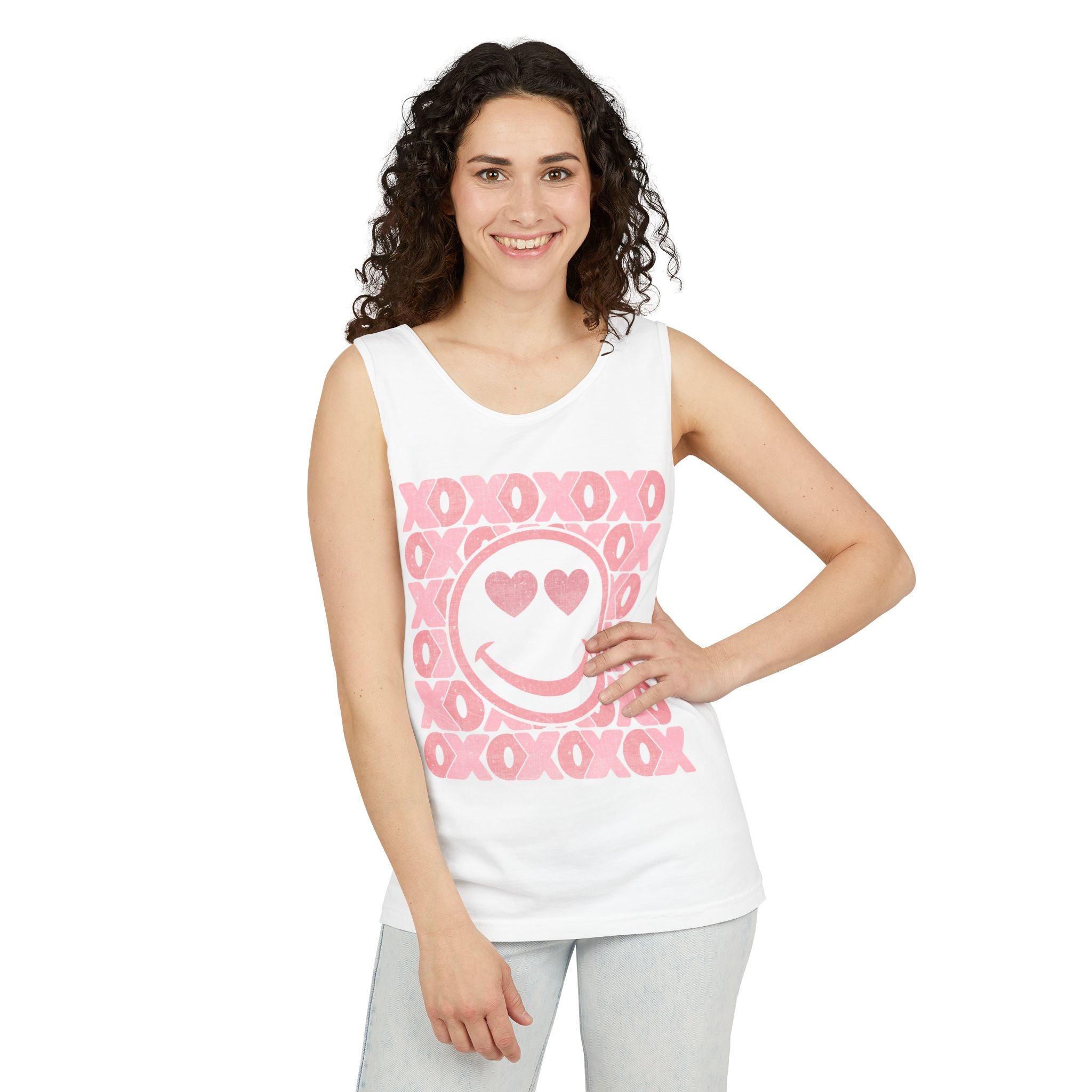 XOXO Smiley Face Tank Top, Valentine Heart Shirt, Love T-Shirt, XOXO Happy Smiley Face Tank Top, Valentines Day Gift, XOXO Heart Tee