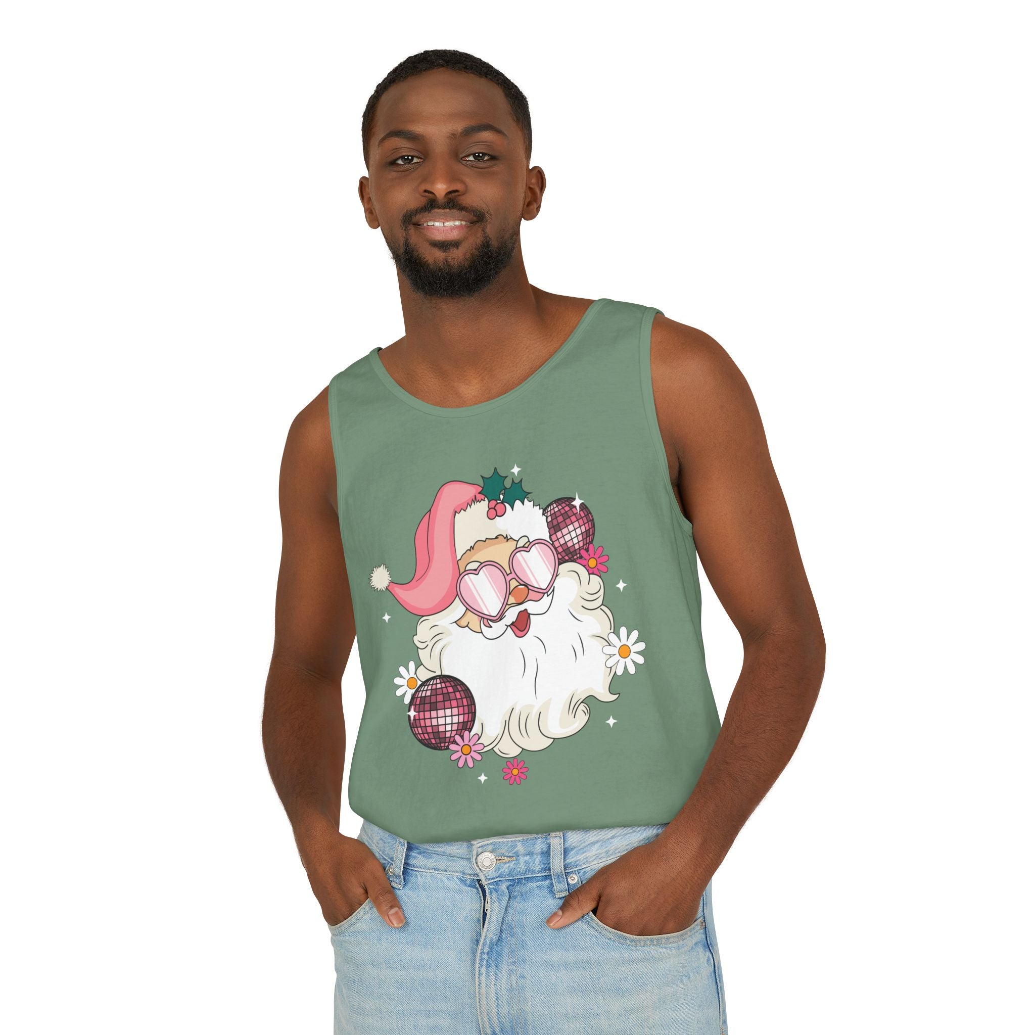 Women Christmas Tank Top, Santa Face Tank Top, Xmas Tank Tops, Cute Christmas Mom Tanks, Secret Santa Gift for Women, Christmas Racerback