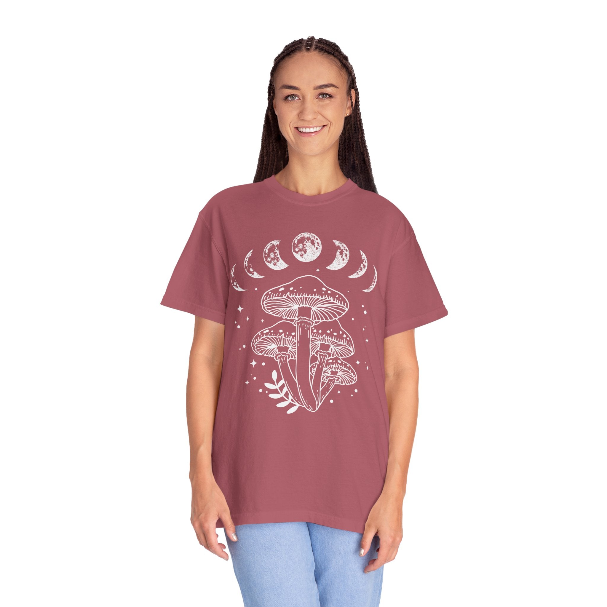 Mushroom Shirt, Moon Phases And Mushrooms T-shirt ,Magical Celestial Fungi Shirt, Goblincore Aesthetic, Cottagecore Mushroom