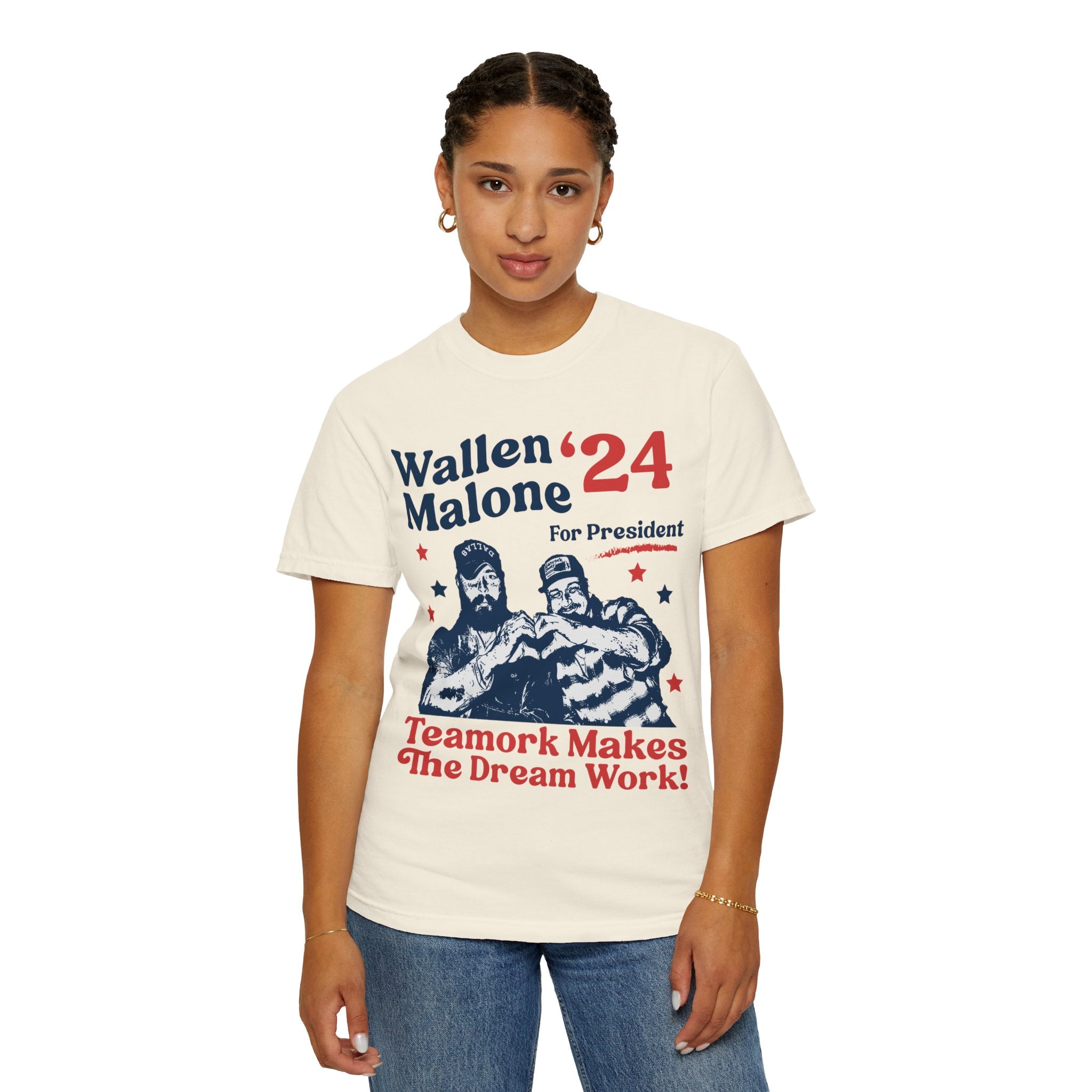 Wallen Malone 2024 For President, Funny '24 Election Graphic Tee, Vintage Inspired Humor Concert Music T-Shirt, Had Some Help