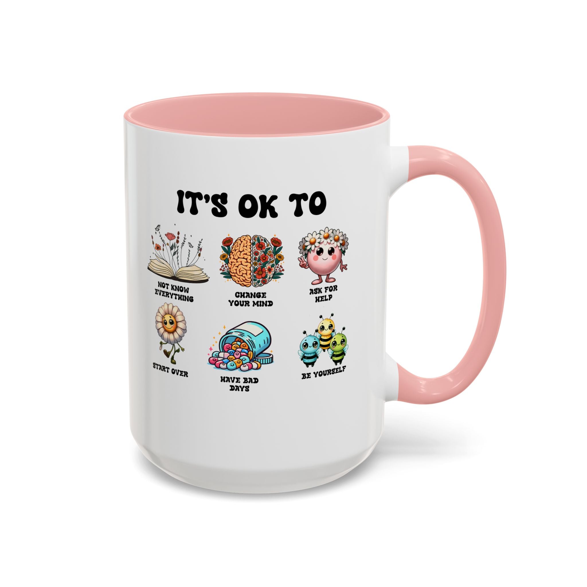 Teacher Coffee Mug, Mental Health Mug, Feeling Positive Mug, Diversity, Be Yourself, Therapist School Counselor Mug its ok