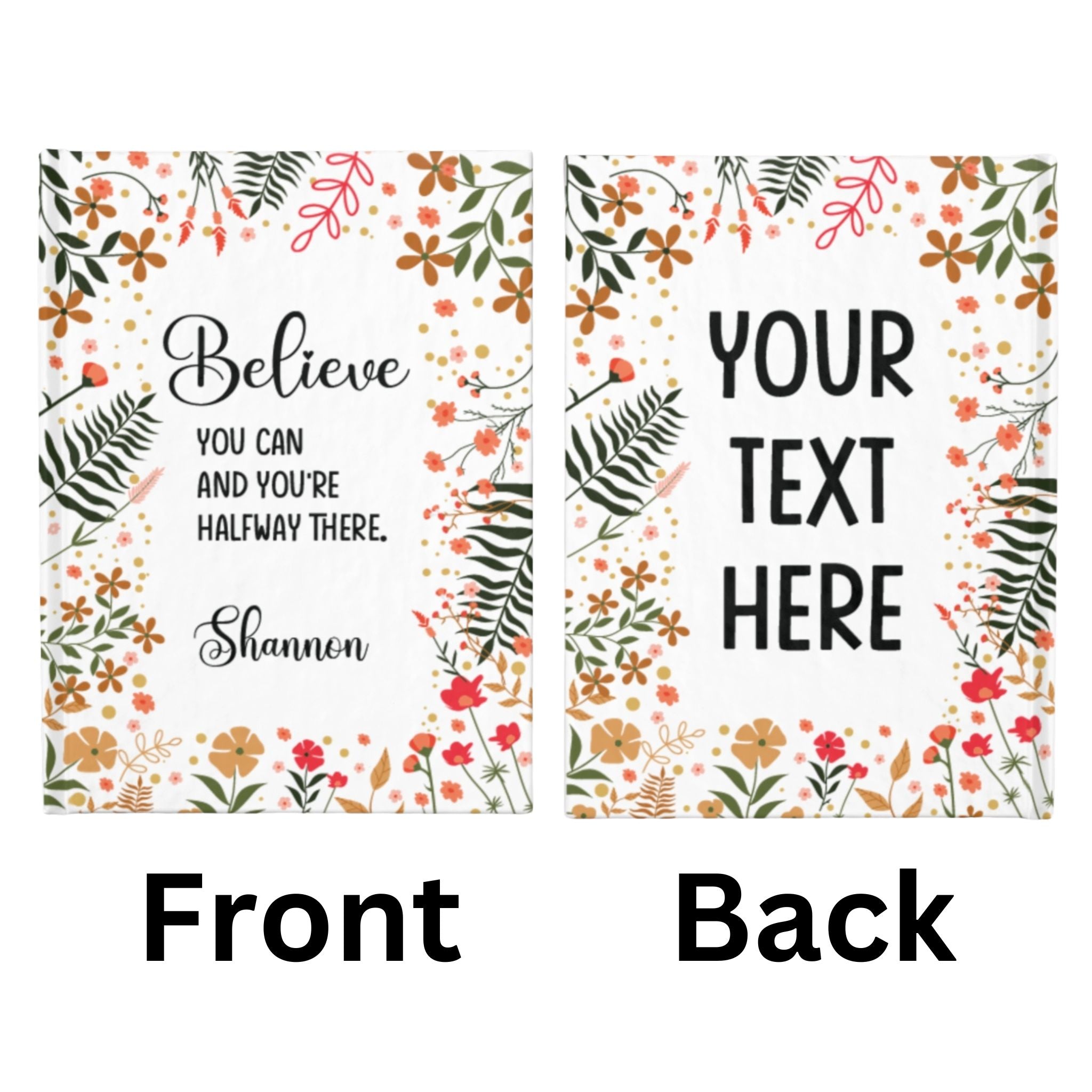 Believe You Can Personalised Notebook, Personalized Beautiful Motivational Notebooks, Personalised Gifts Made to Order, Gifts for All Occasions, Lined or Unlined