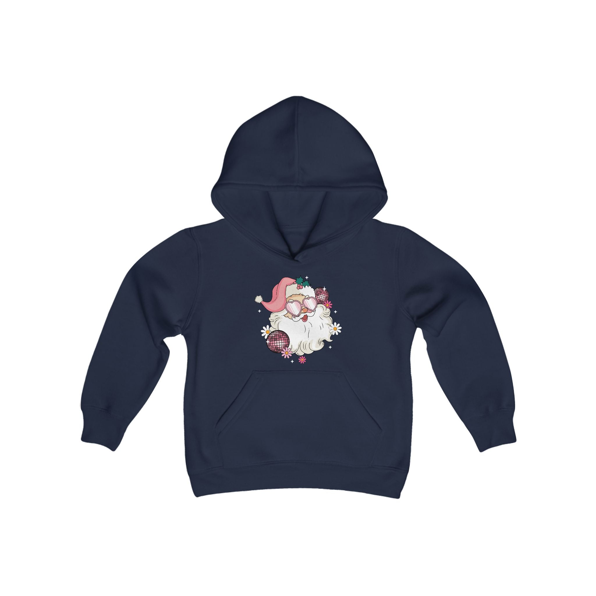 Christmas Pink Santa Kids Hoodie