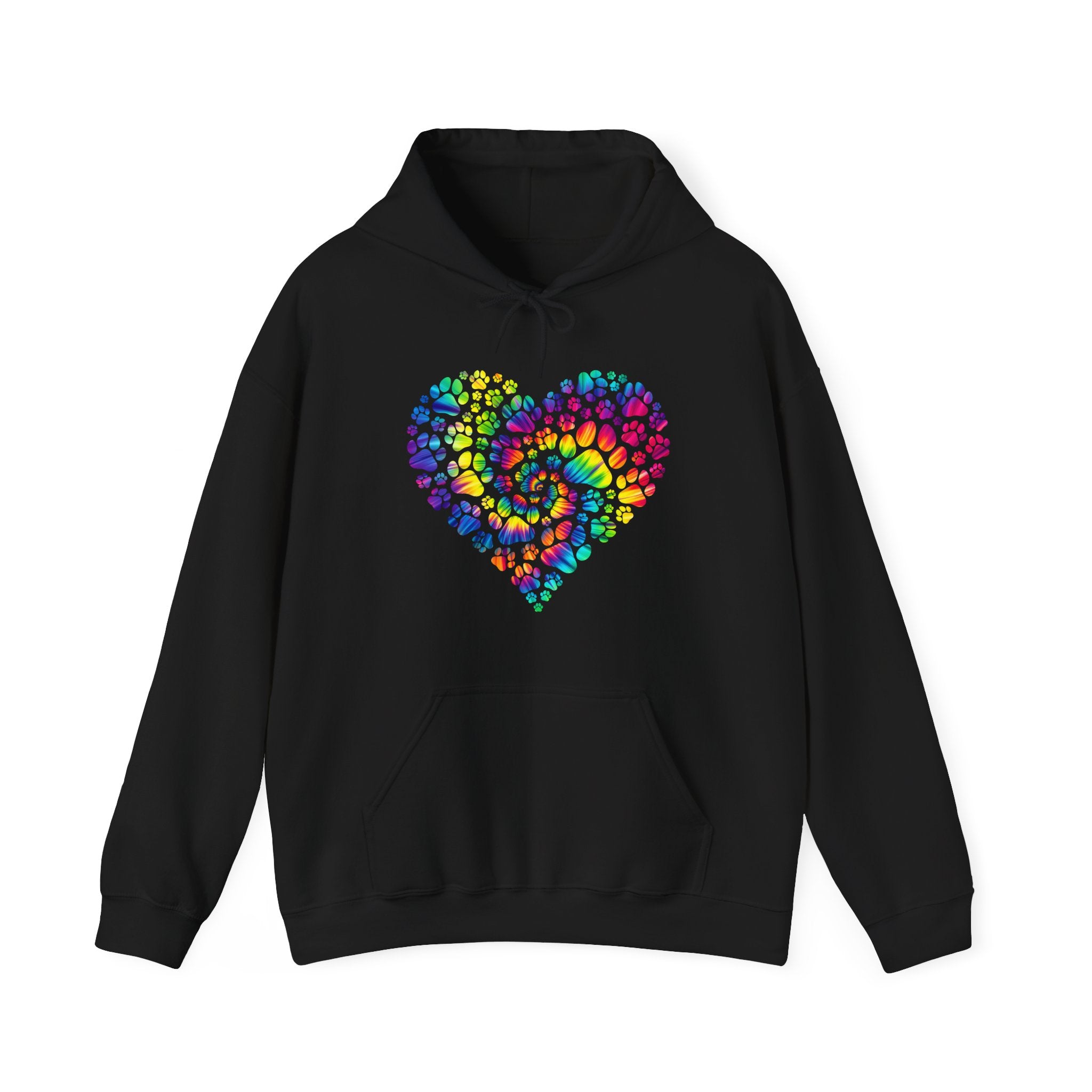 Colorful Paw Print Heart Hoodie