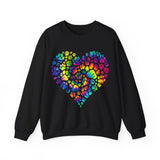 Colorful Paws Heart Sweatshirt