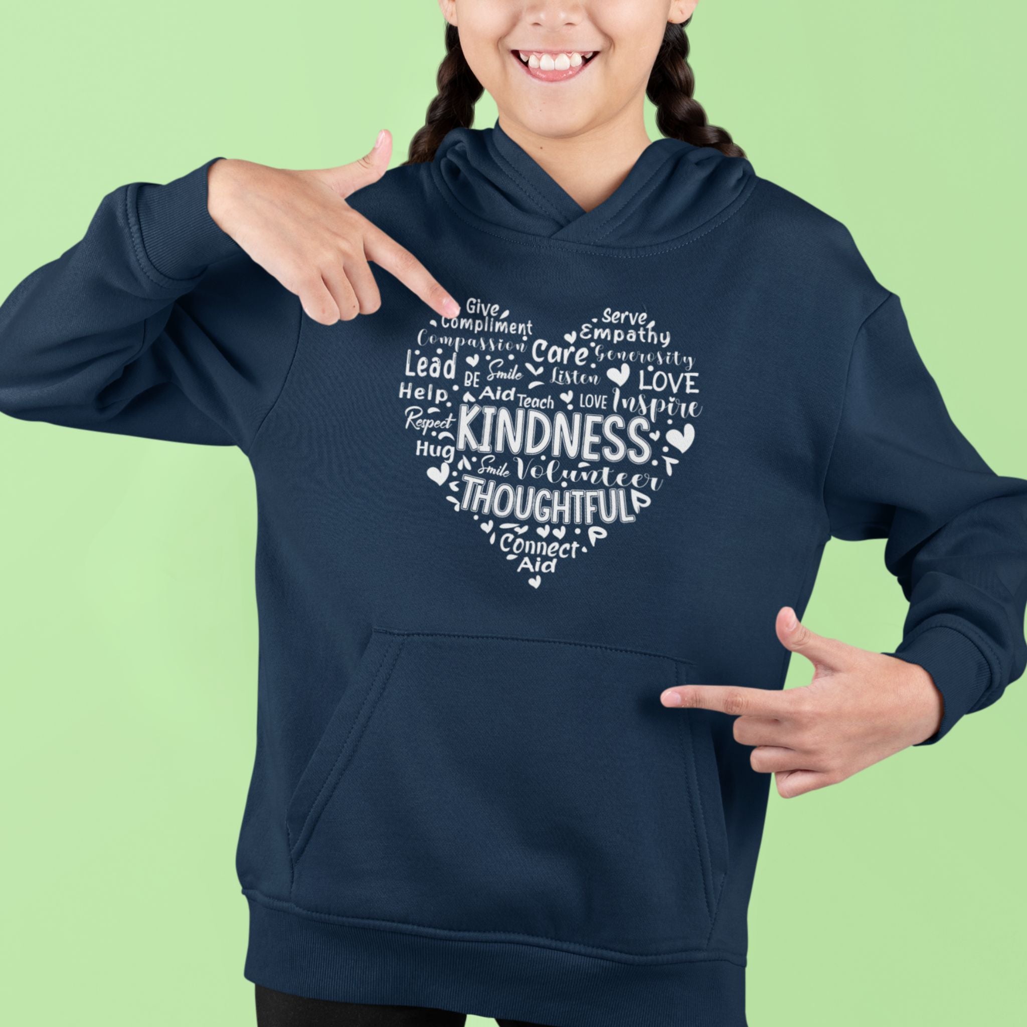 Cute Heart Be Kind Kids Hoodie