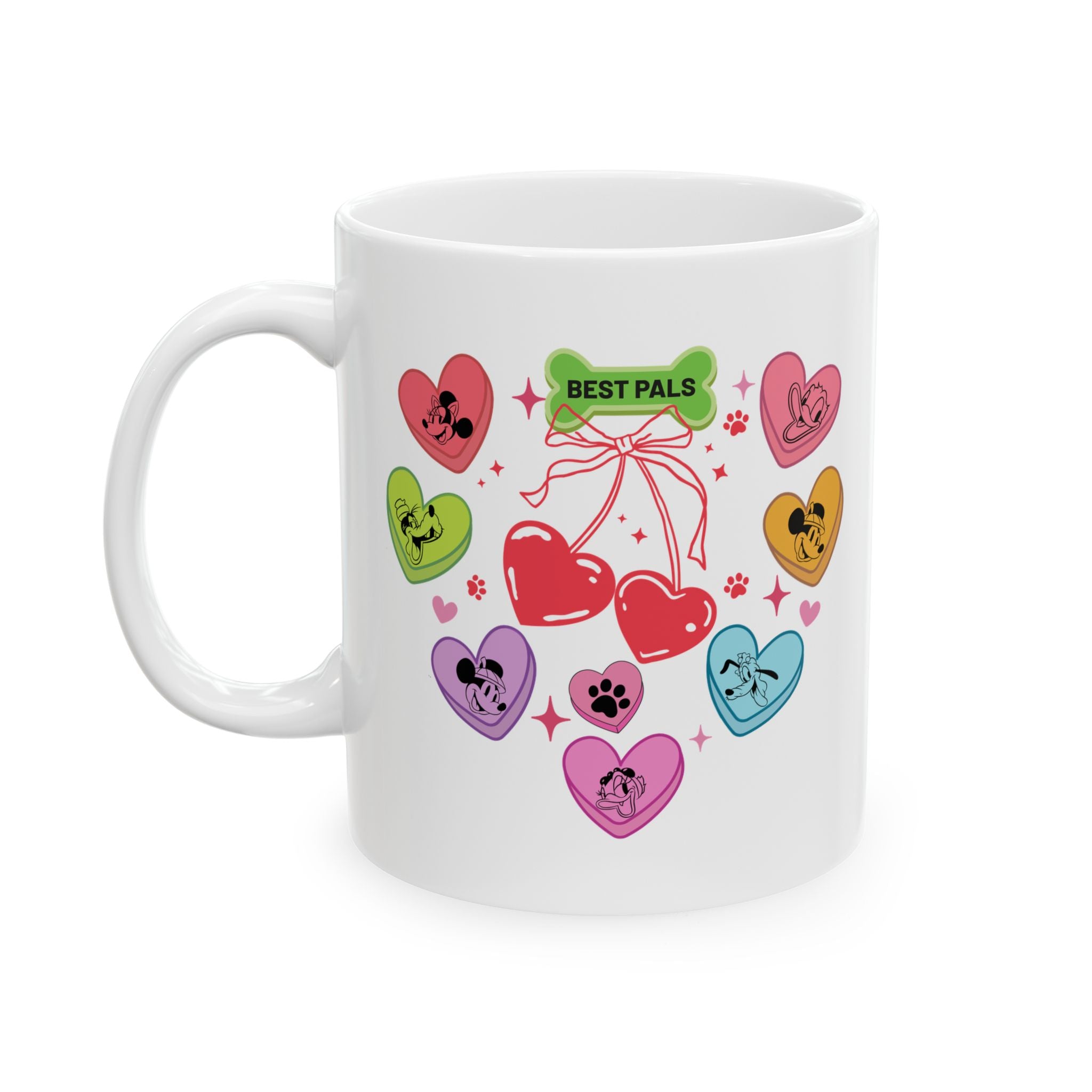 Disney Mickey And Friends Candy Hearts Valentine Coffee Mug