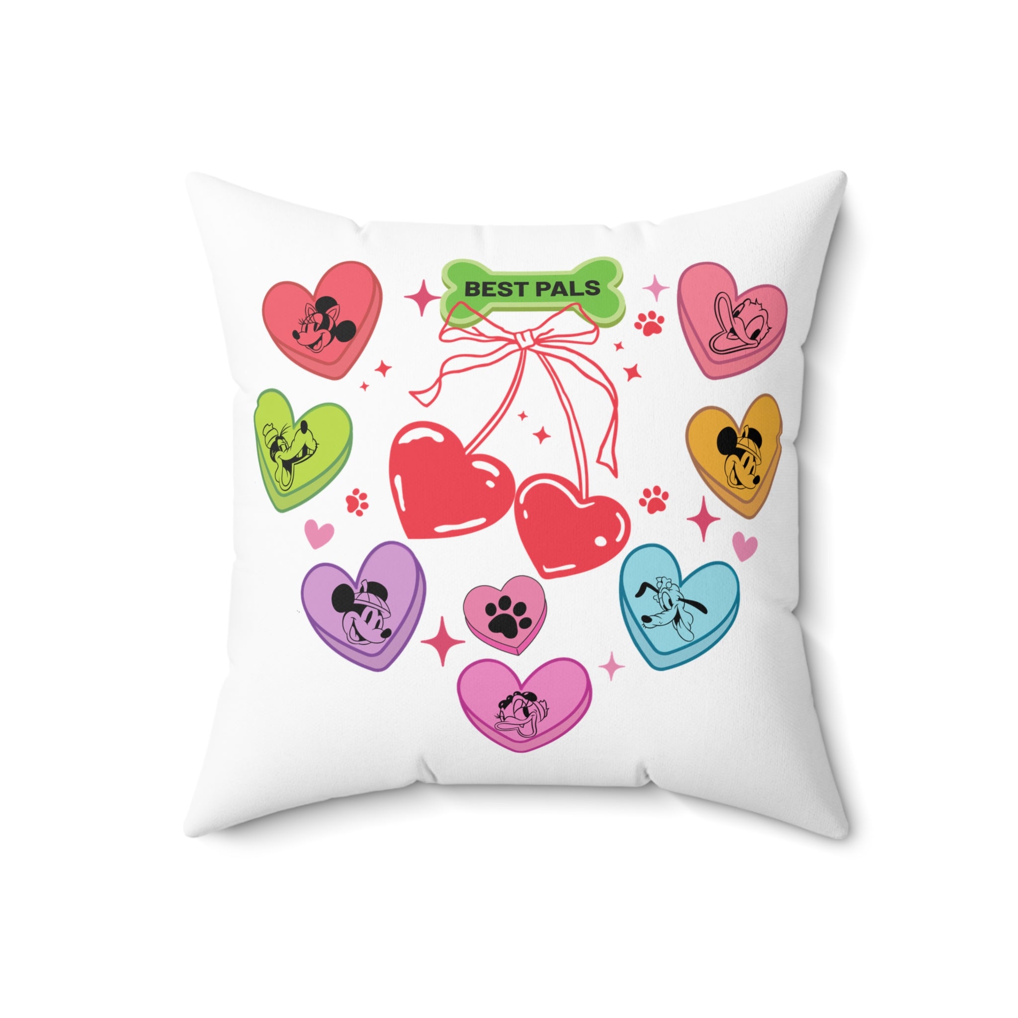 Disney Mickey And Friends Valentine Candy Hearts Cushion