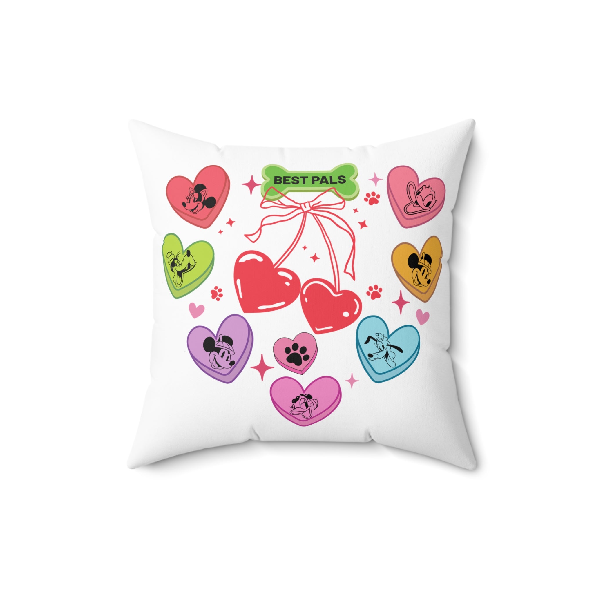 Disney Mickey And Friends Valentine Candy Hearts Pillow Cover